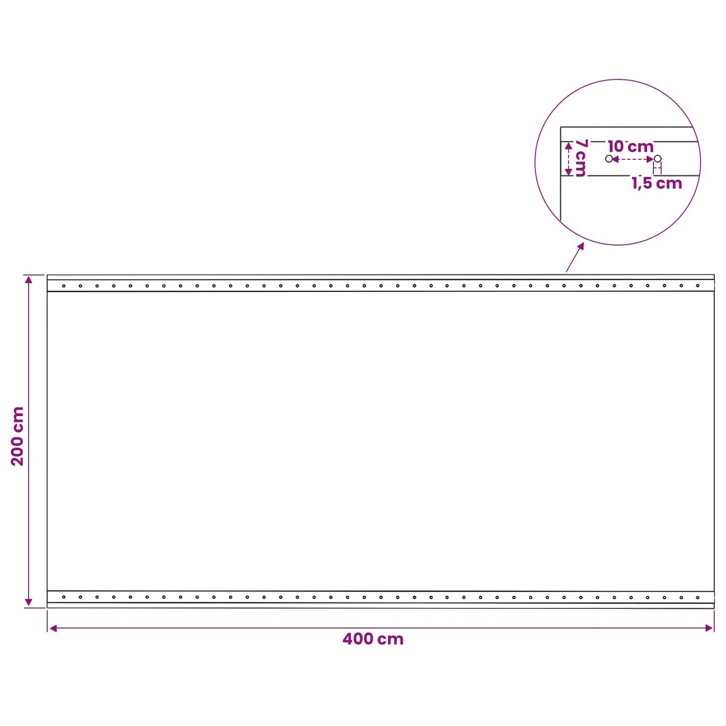 Ponyva fémfülekkel 2 db Zöld 2 x 4 m 260 gsm PE