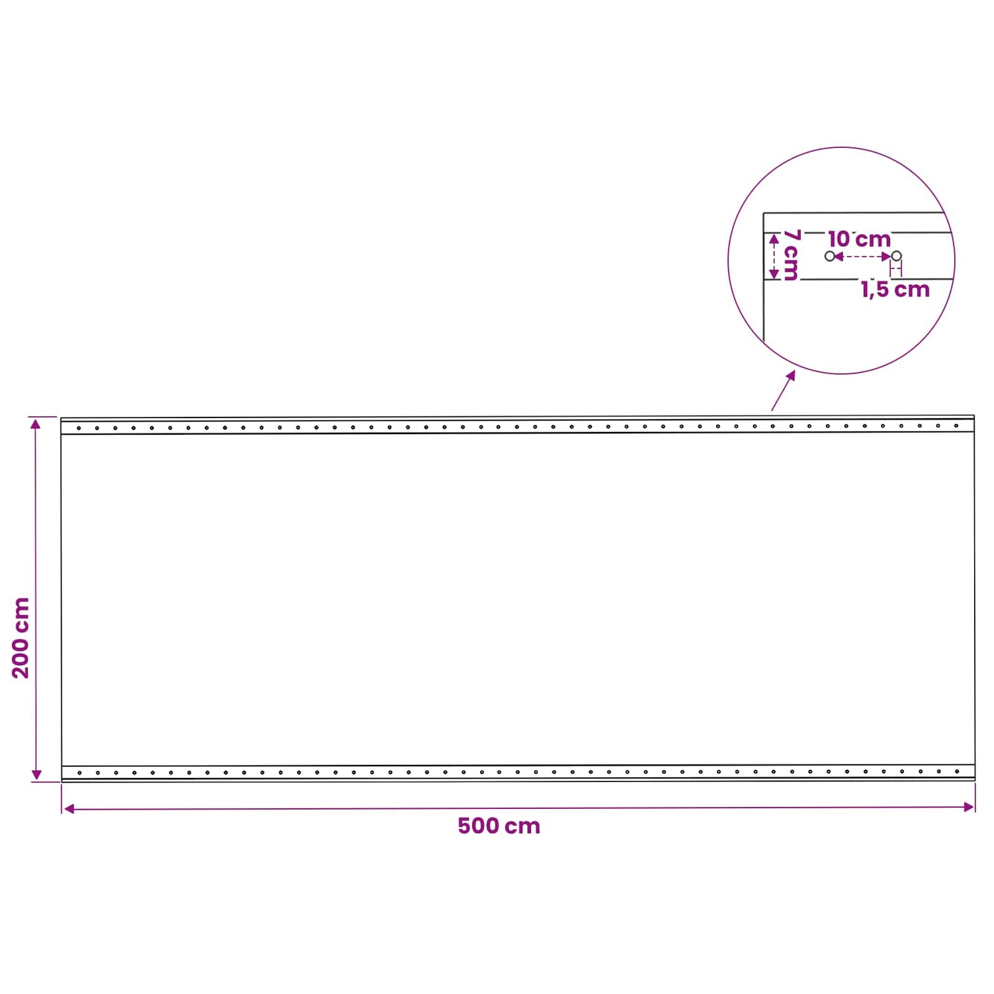 Ponyva fémfülekkel 2 db Zöld 2 x 5 m 260 gsm PE