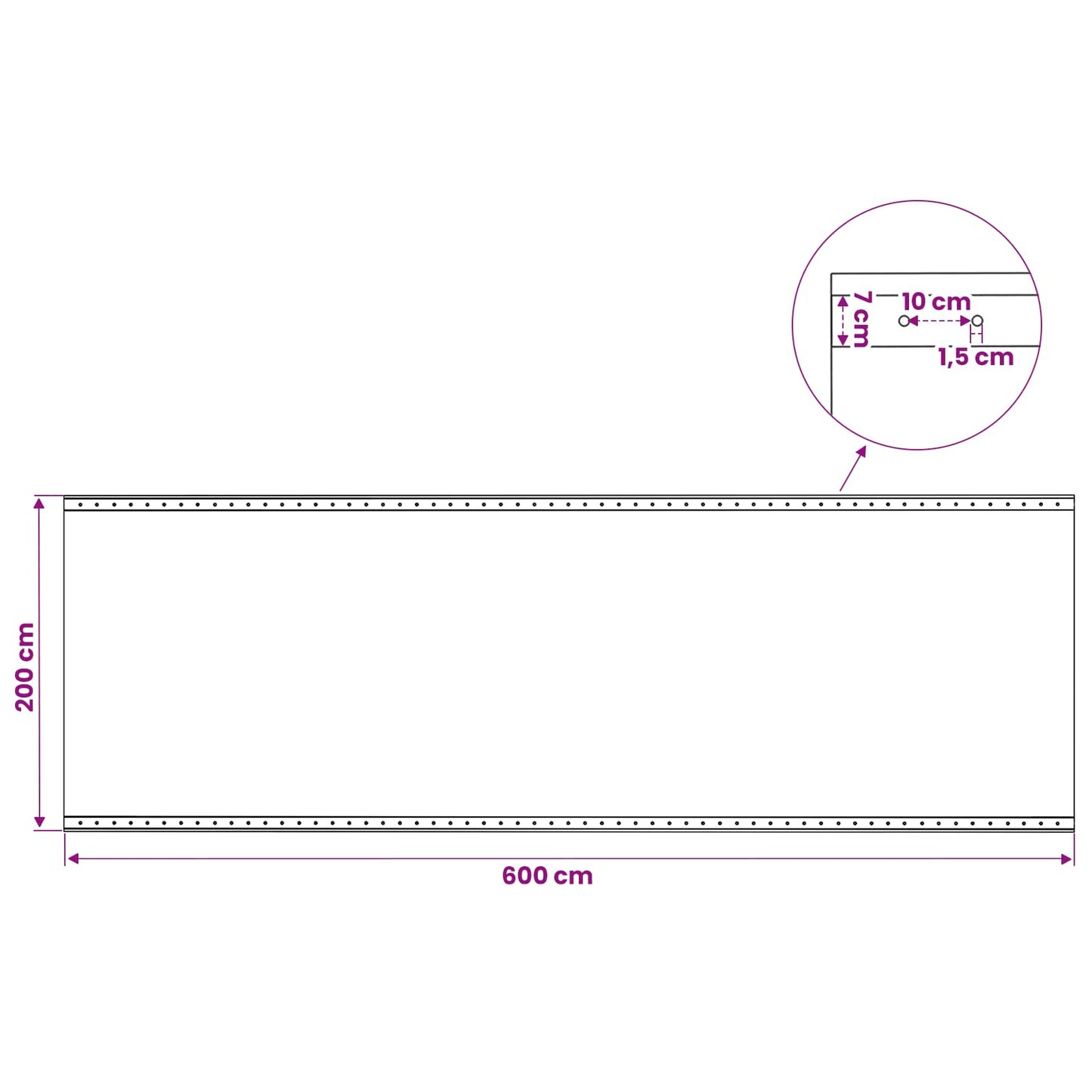 Ponyva fémfülekkel 2 db Zöld 2 x 6 m 260 gsm PE