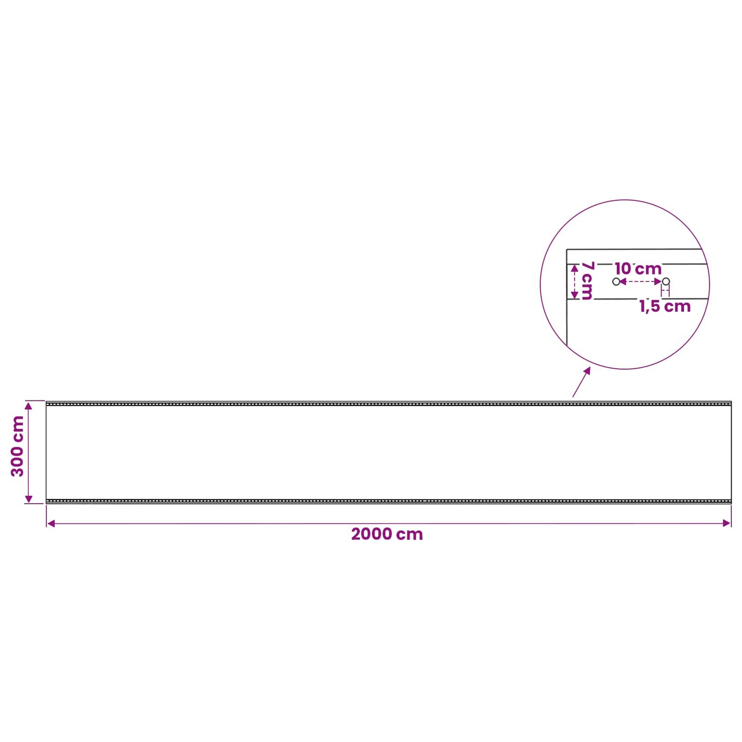 Ponyva fémfülekkel 2 db Zöld 3 x 20 m 260 gsm PE
