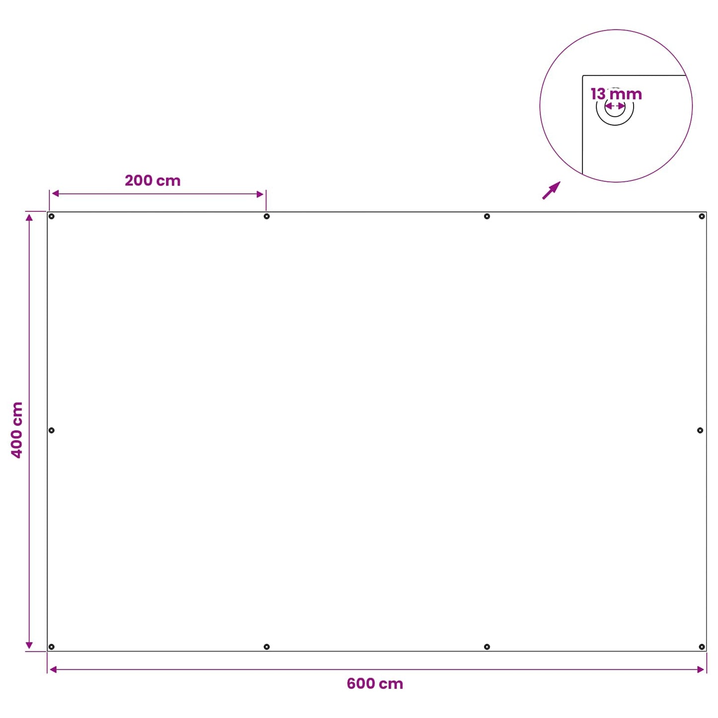 Ponyva fémfülekkel Kék 4 x 6 m 90 gsm PE