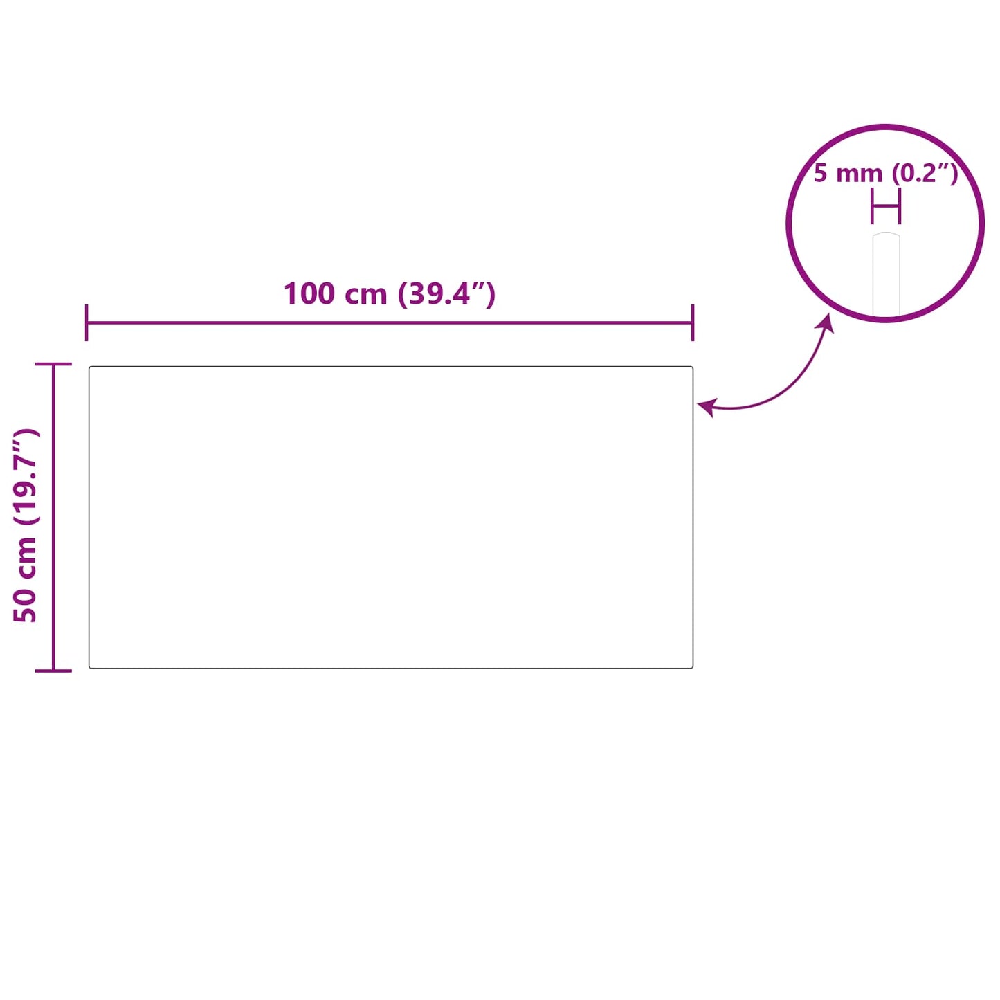 Asztallap 4 pcs Fekete Üveg