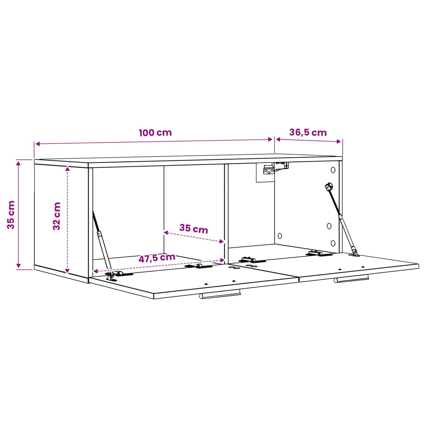 Fali Szekrény Antik fa 100 x 36,5 x 35 cm Szerelt Fa