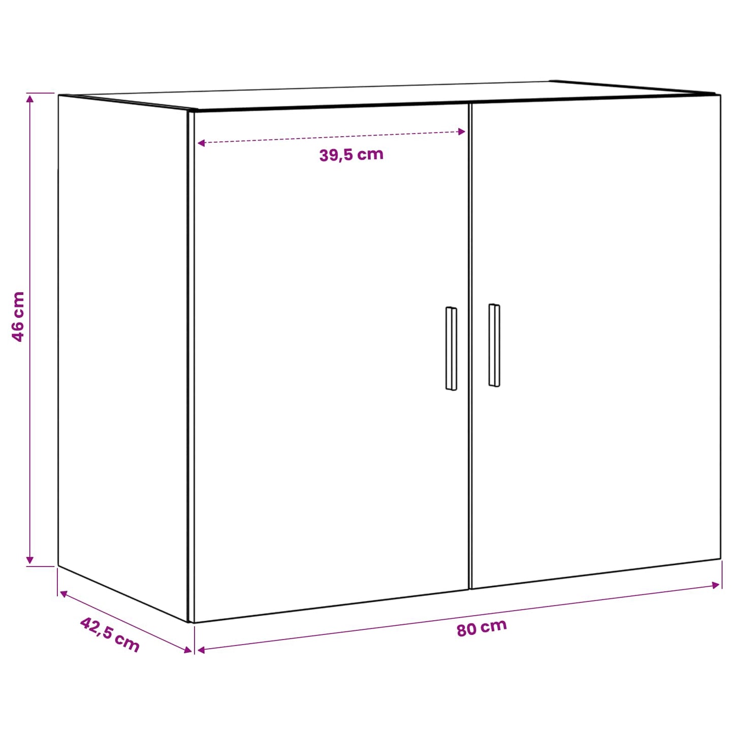 Fali Szekrény Antik Fa 80 x 42,5 x 64 cm Szerelt Fa