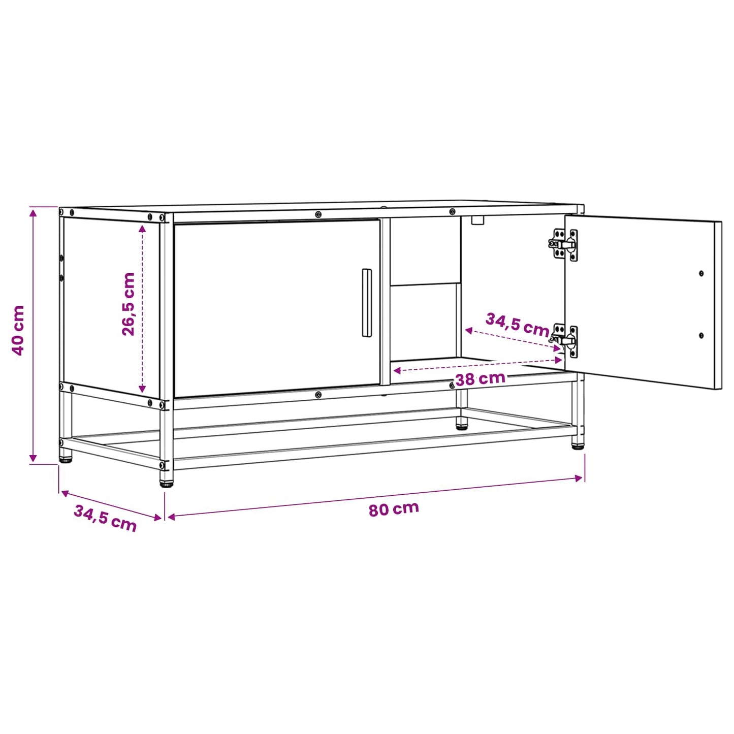 TV szekrény 80 x 34,5 x 40 cm Antik Fa Szerelt Fa