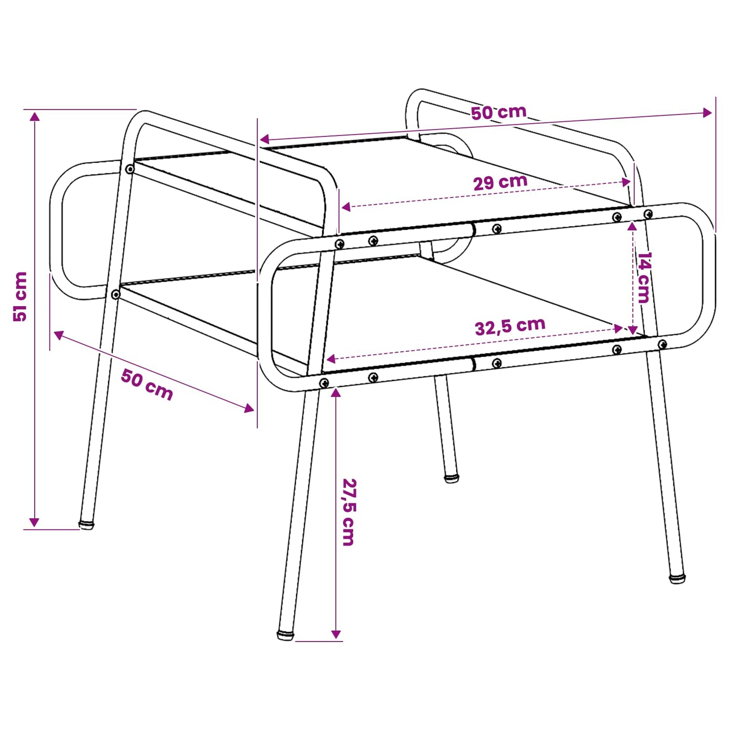 Dohányzóasztal Szürke Sonoma 50 x 50 x 51 cm Szerelt Fa