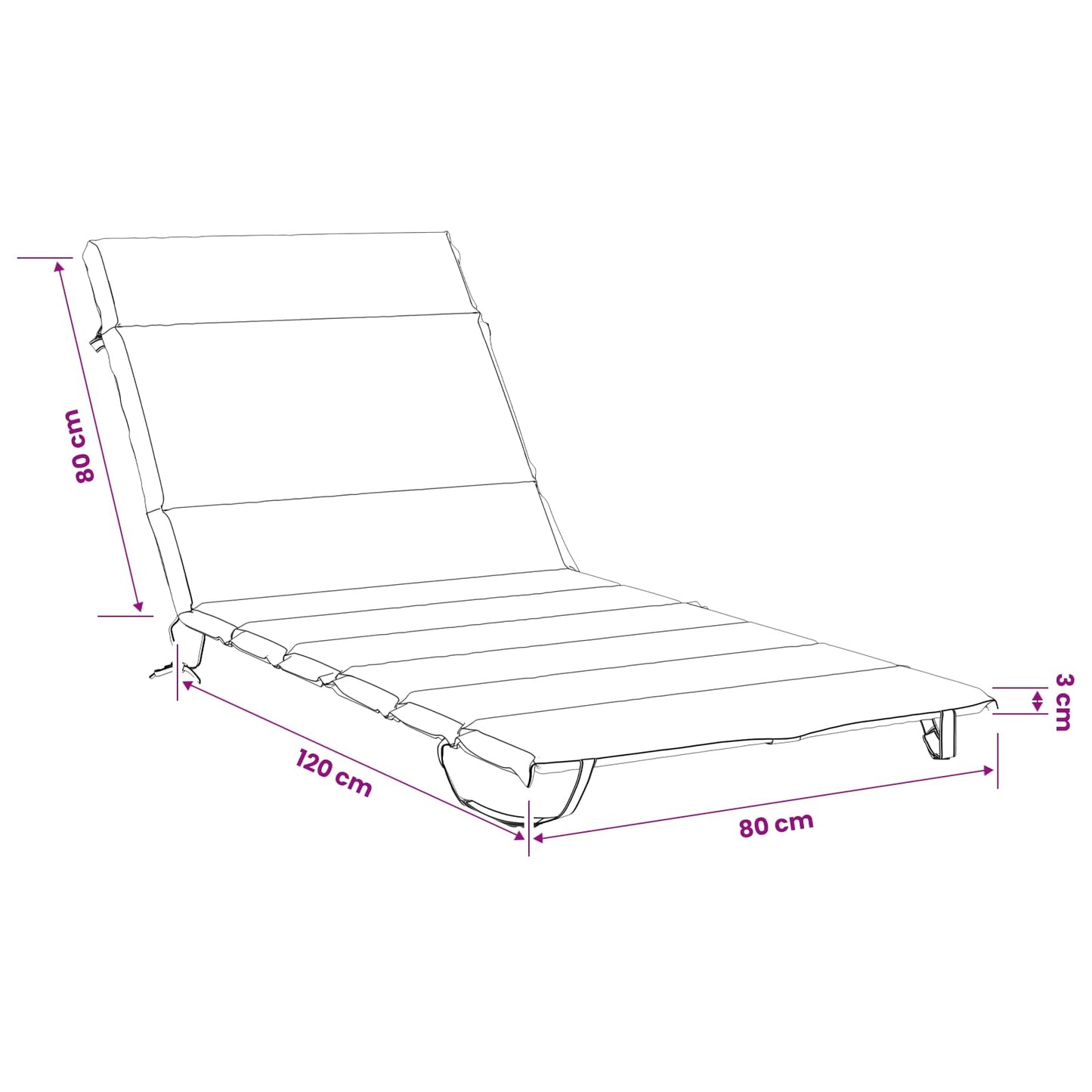 Napozóágy Párna GEMERT 100% poliészter Zöld 200 x 80 x 3 cm