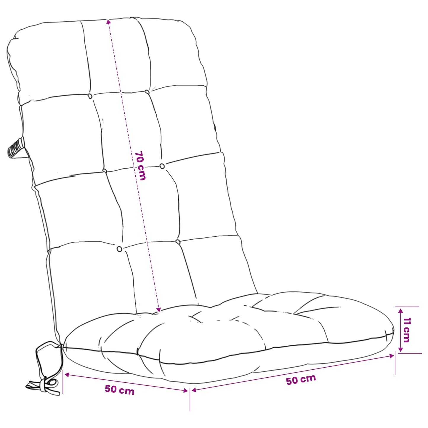 6 darabos magas háttámlás székpárna VIANEN 6 pcs Kék