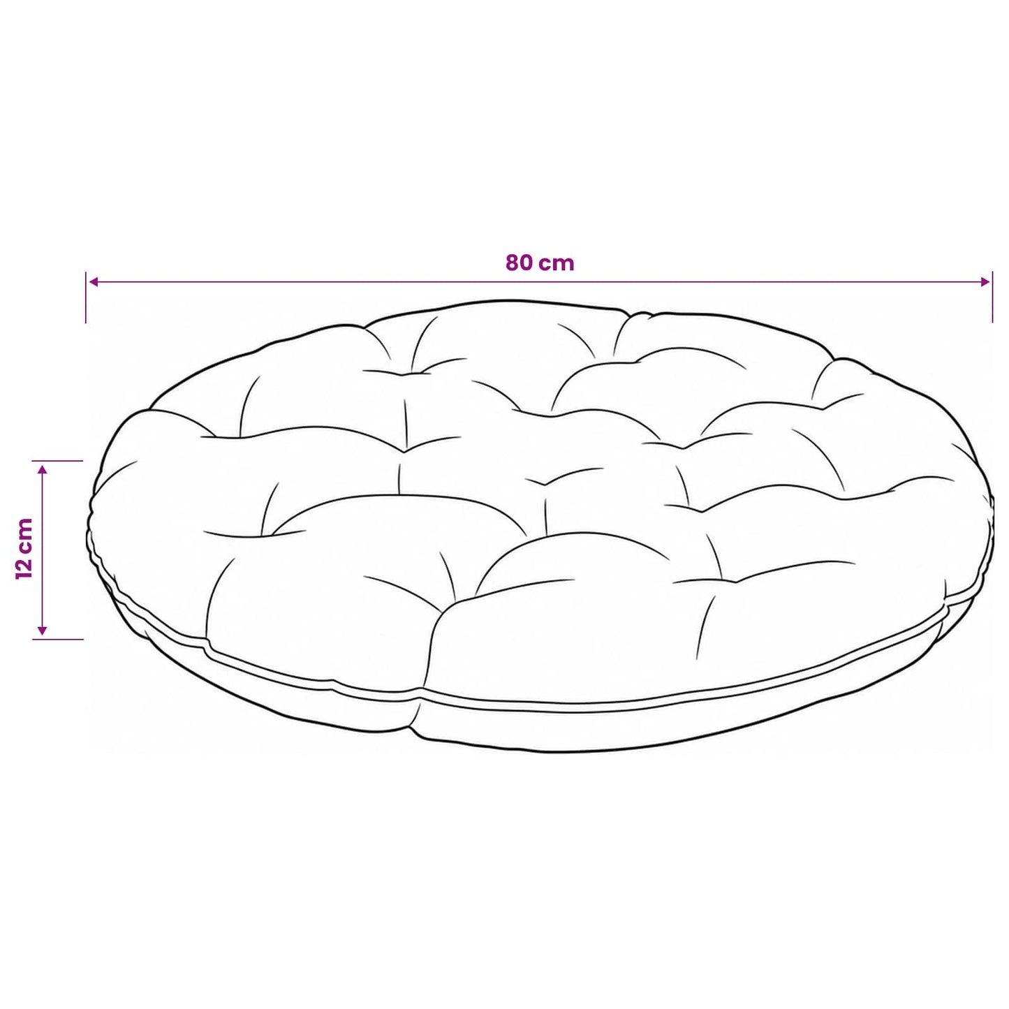 Függőszék párna VIANEN 100% poliészter Krémszínű Ø 80 x 12 cm