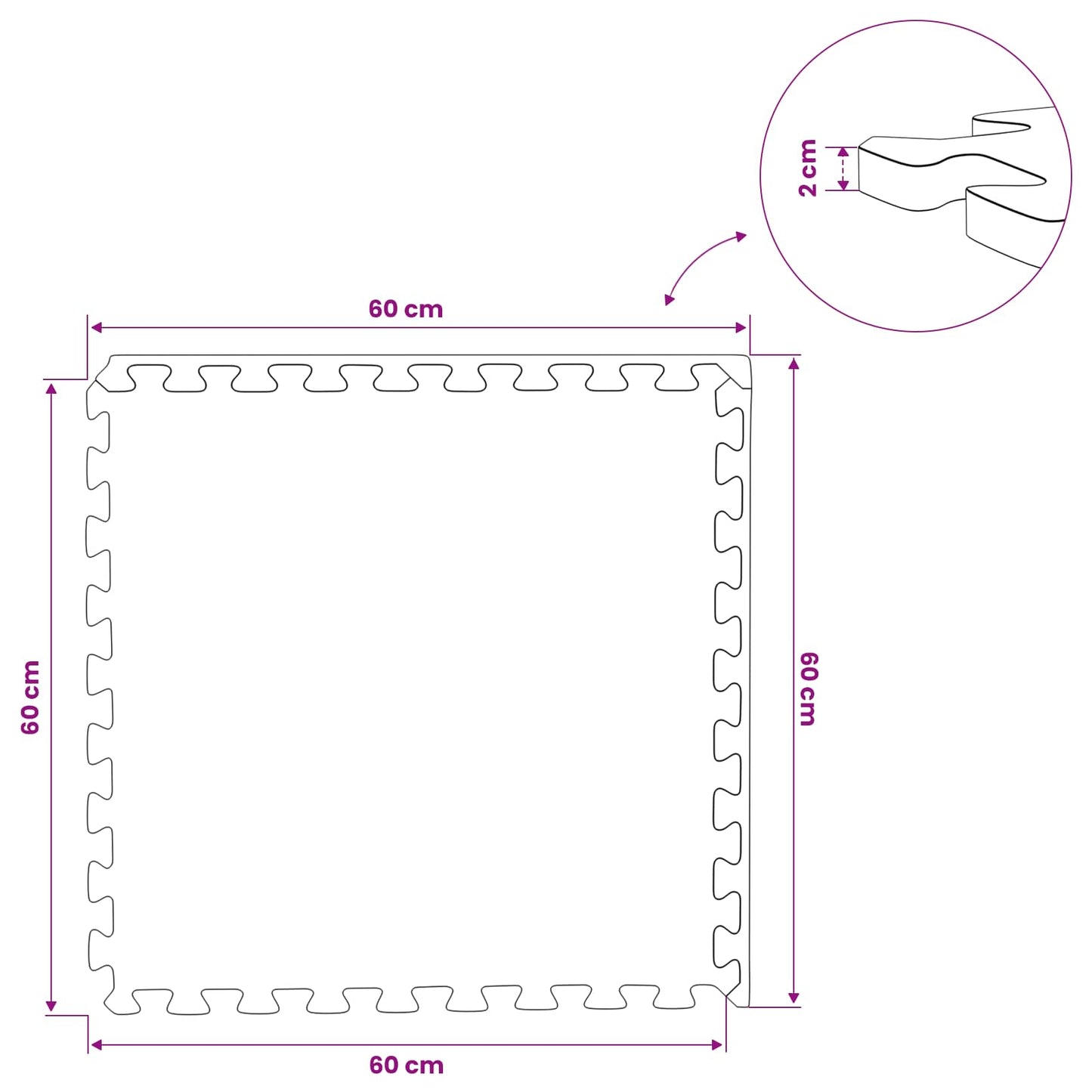 Padló Szőnyegek 24 db Kék 8,64 m² EVA Hab