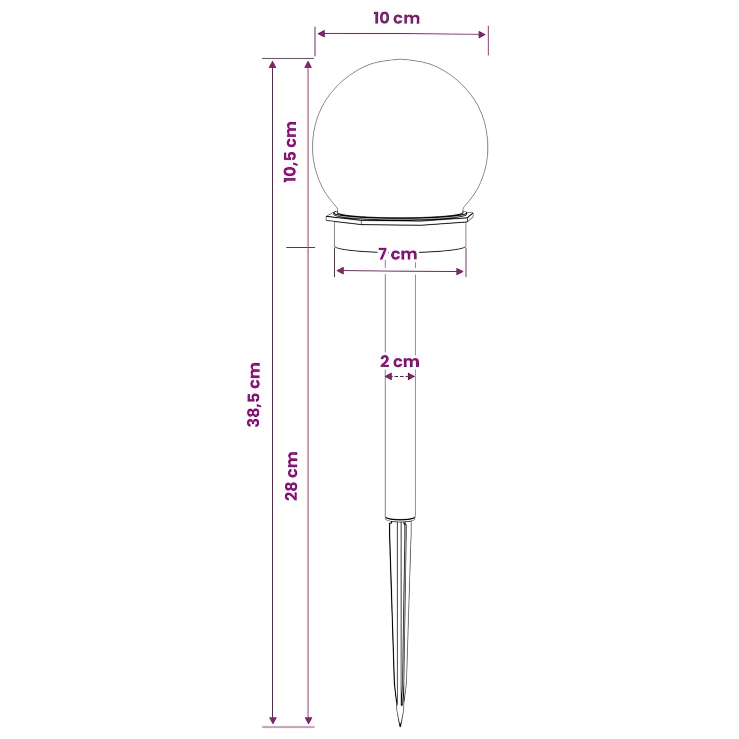 Kültéri napelemes lámpák talppal 8 pcs Meleg fehér 38,5 cm ABS