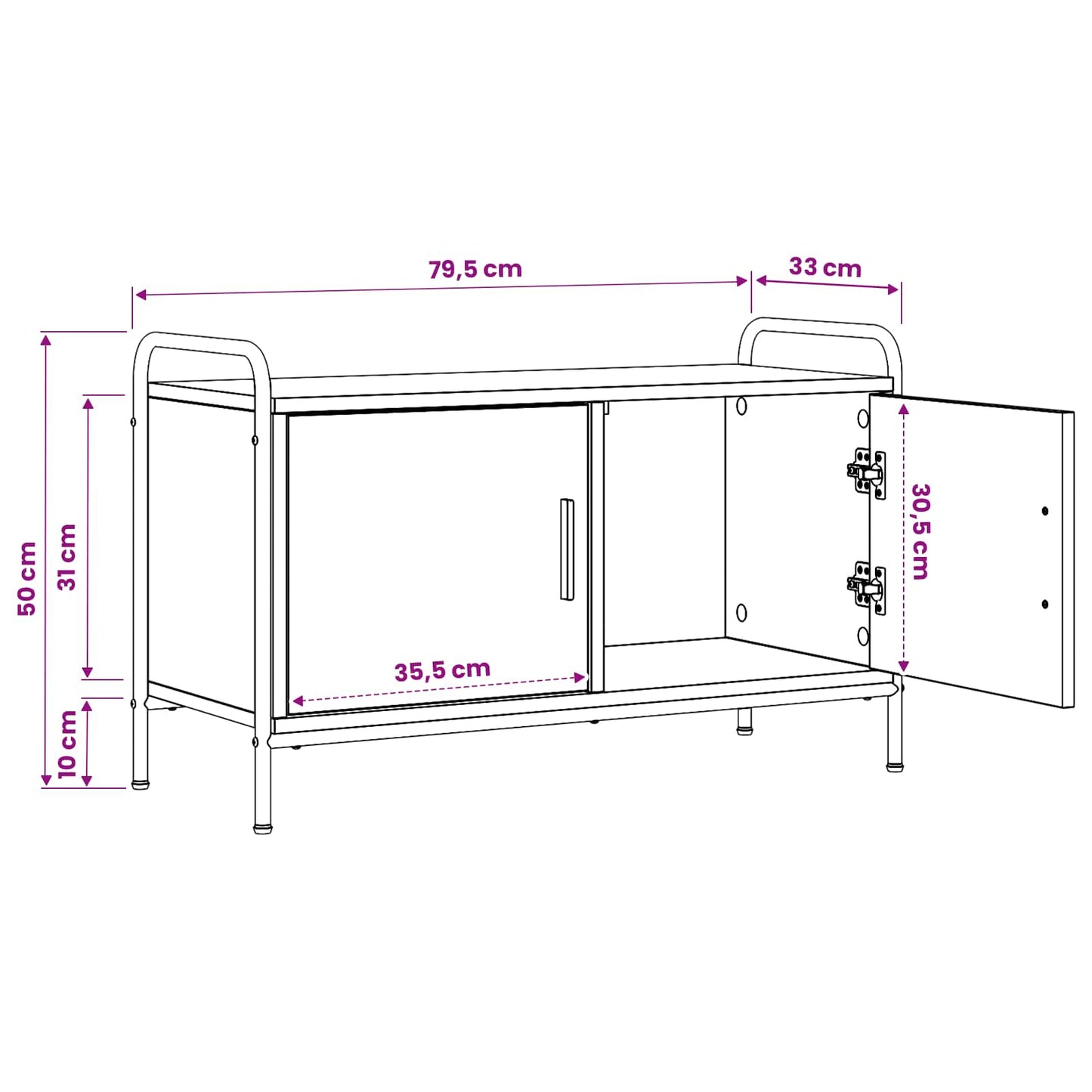 TV szekrény 79,5 x 33 x 50 cm Kézműves Tölgy Szerelt Fa