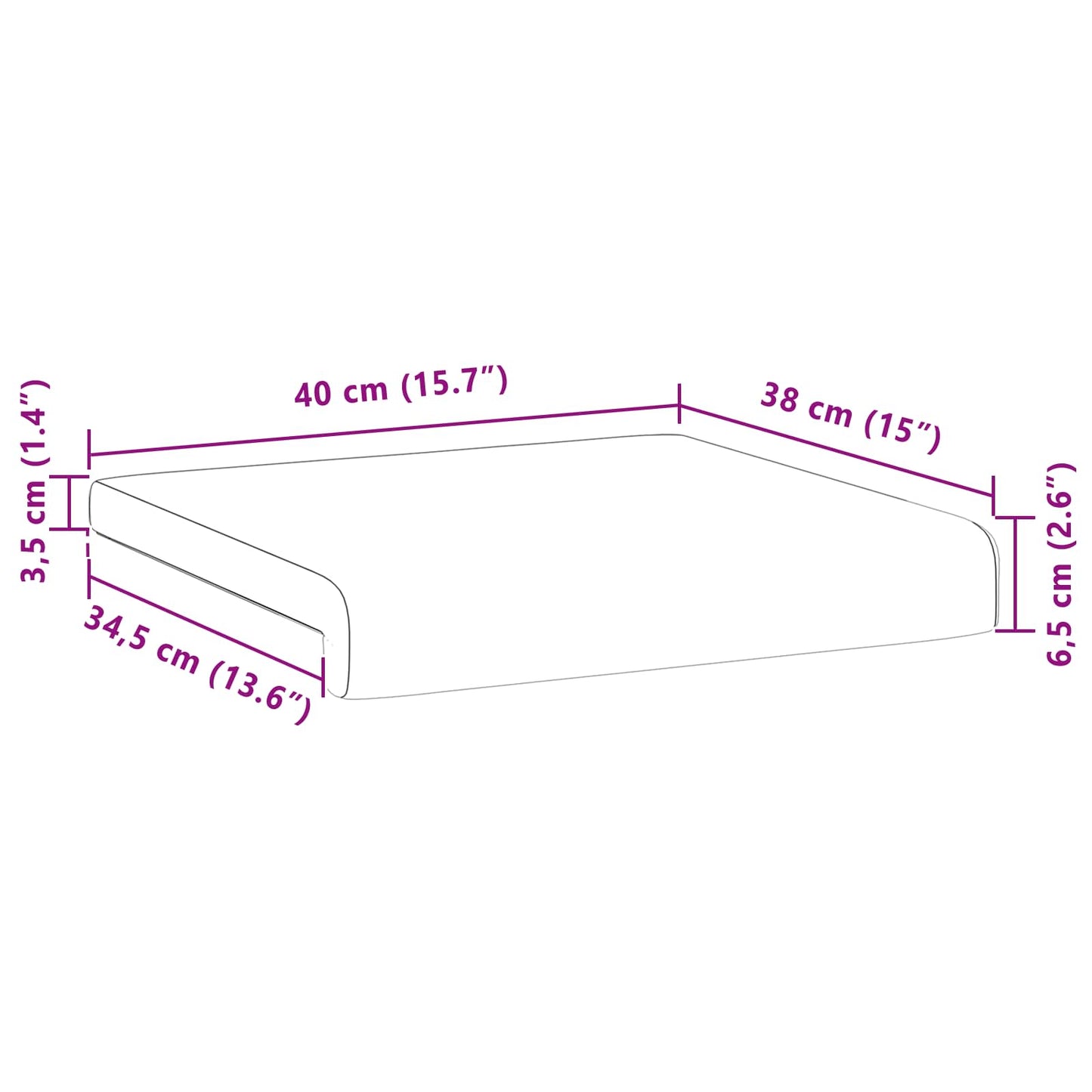 Padpárna 4 db Műbőr Bordó Méret: 35 cm mély