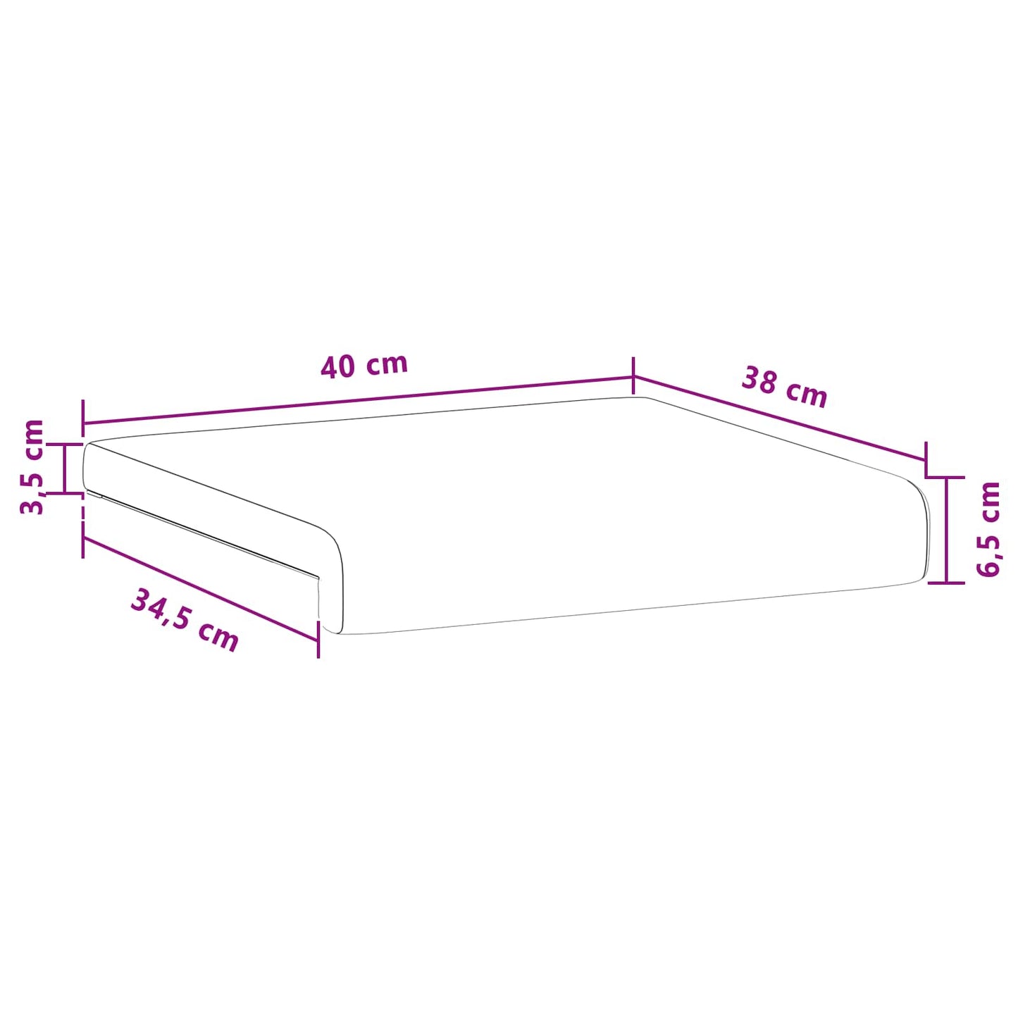 Padpárna 4 db Plüss kordbársony Tópszínű Méret: 35 cm mély