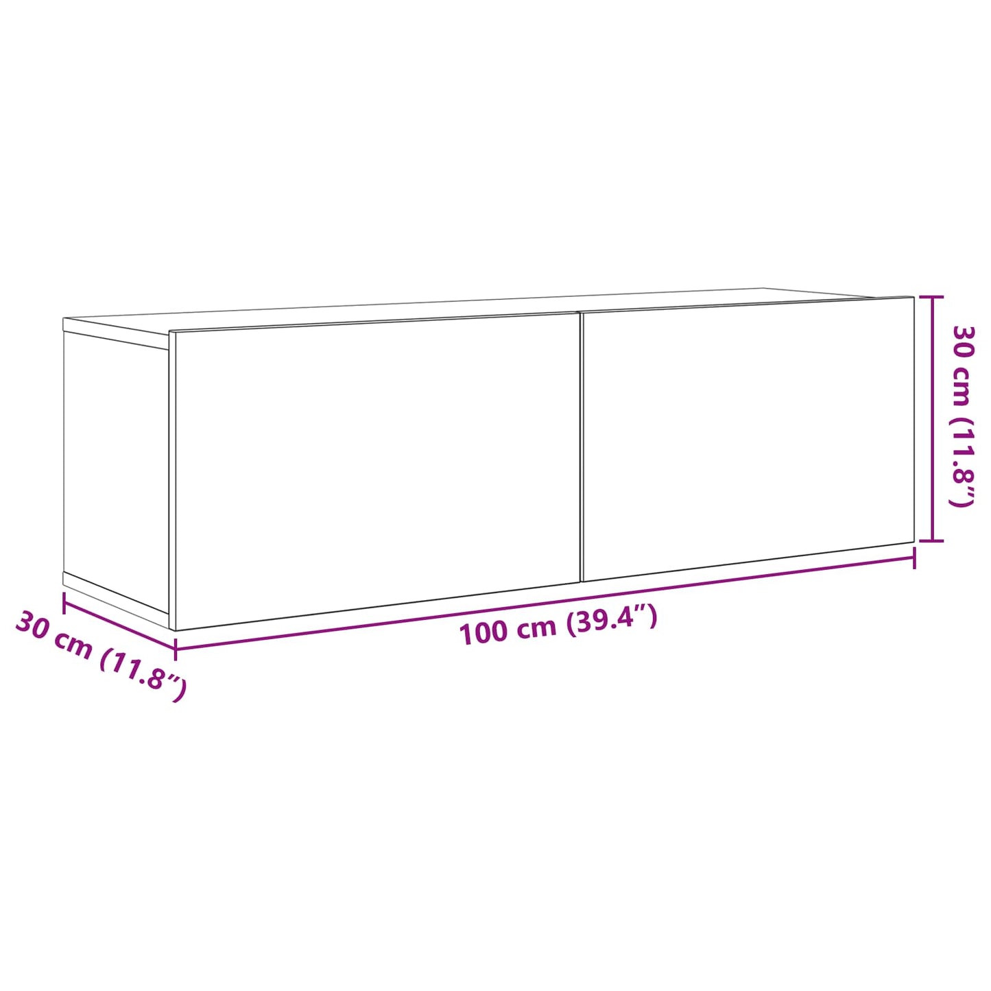 TV szekrény garnitúra 5 pcs 100 x 30 x 30 cm Fekete Tölgy