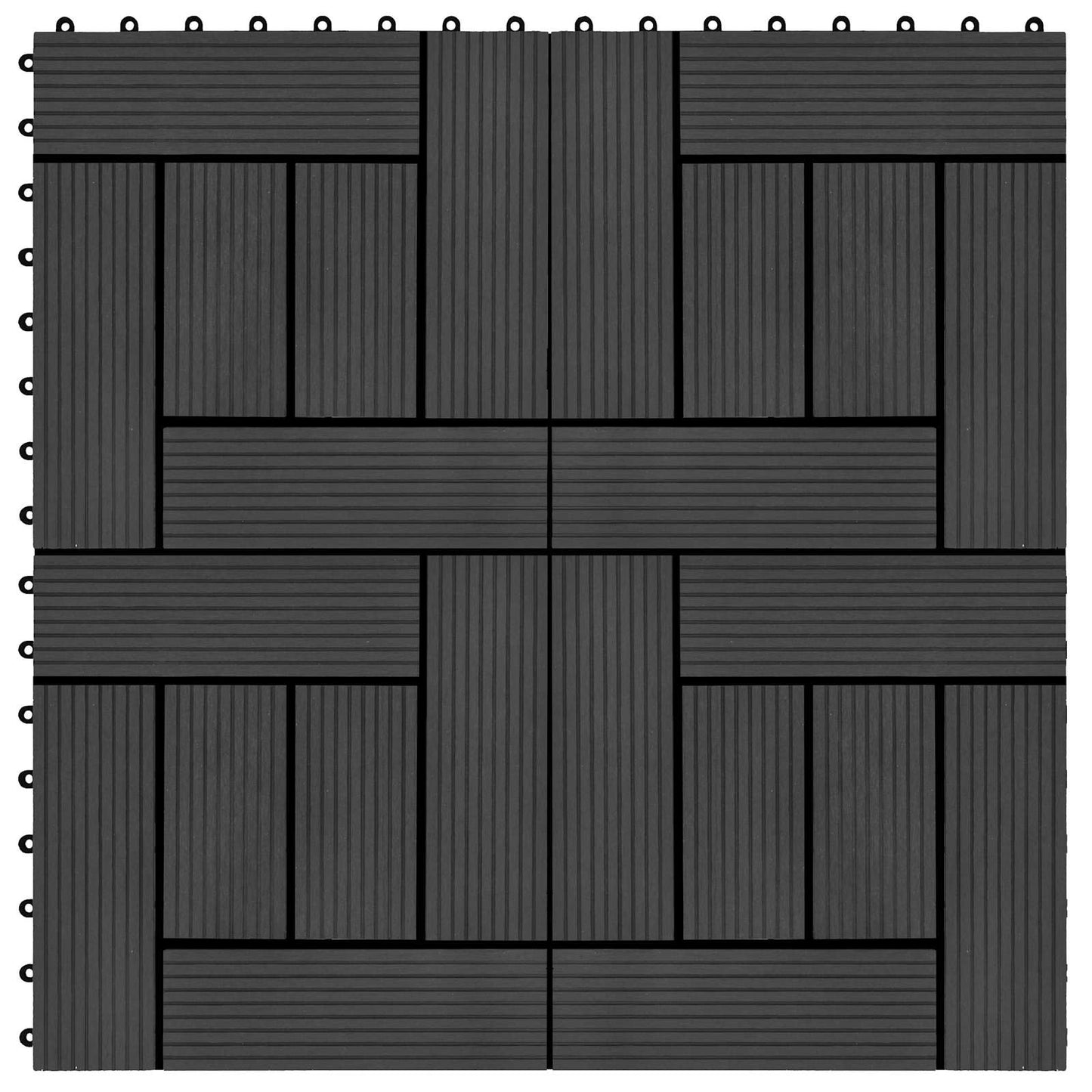 Faszegély járólap 22 db Fekete 30 x 30 cm WPC