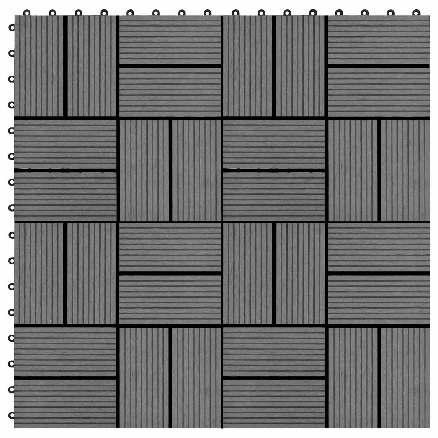 Faszegély járólap 22 db Szürke 30 x 30 cm WPC