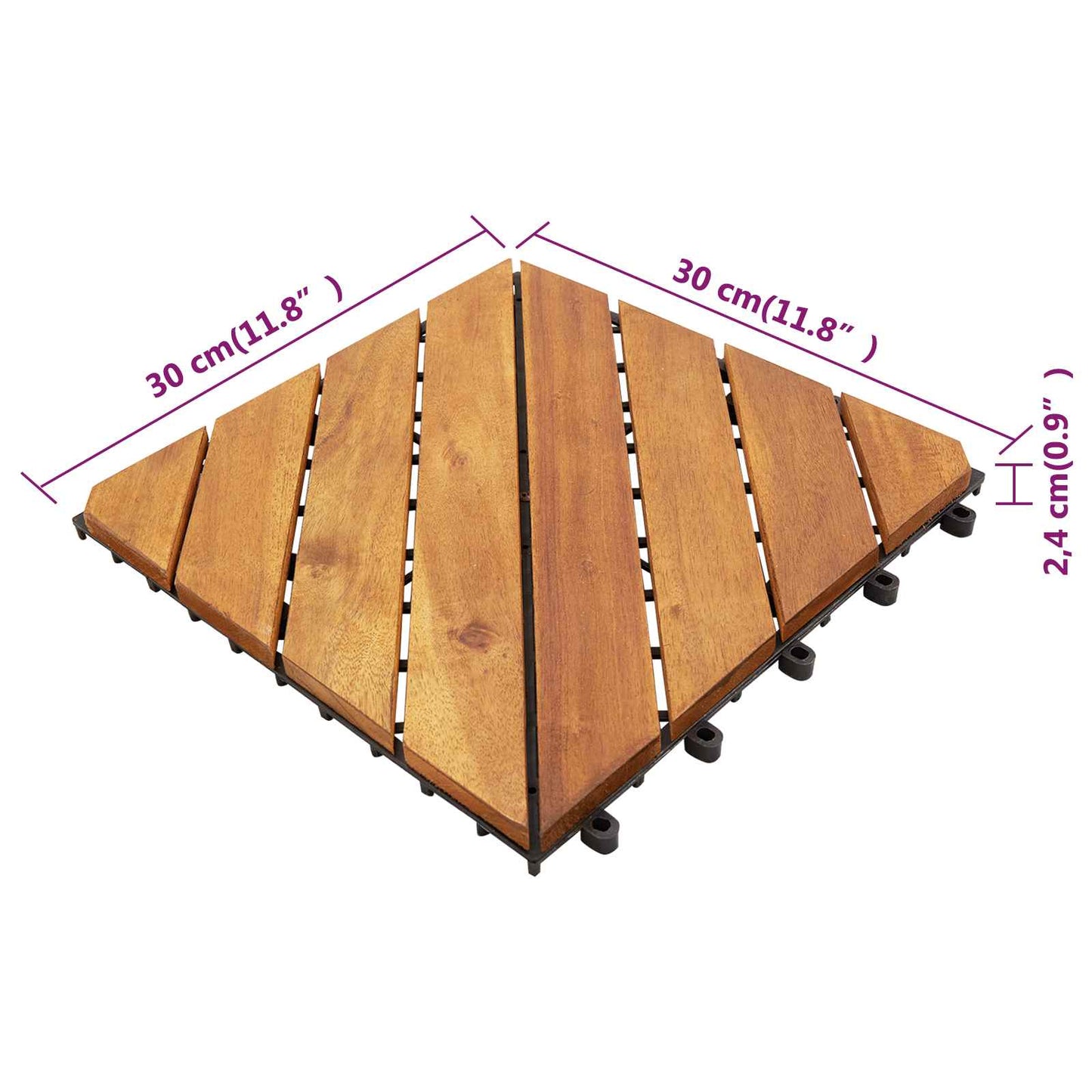 Faszegély járólap 30 pcs Barna 30 x 30 cm Akácfa