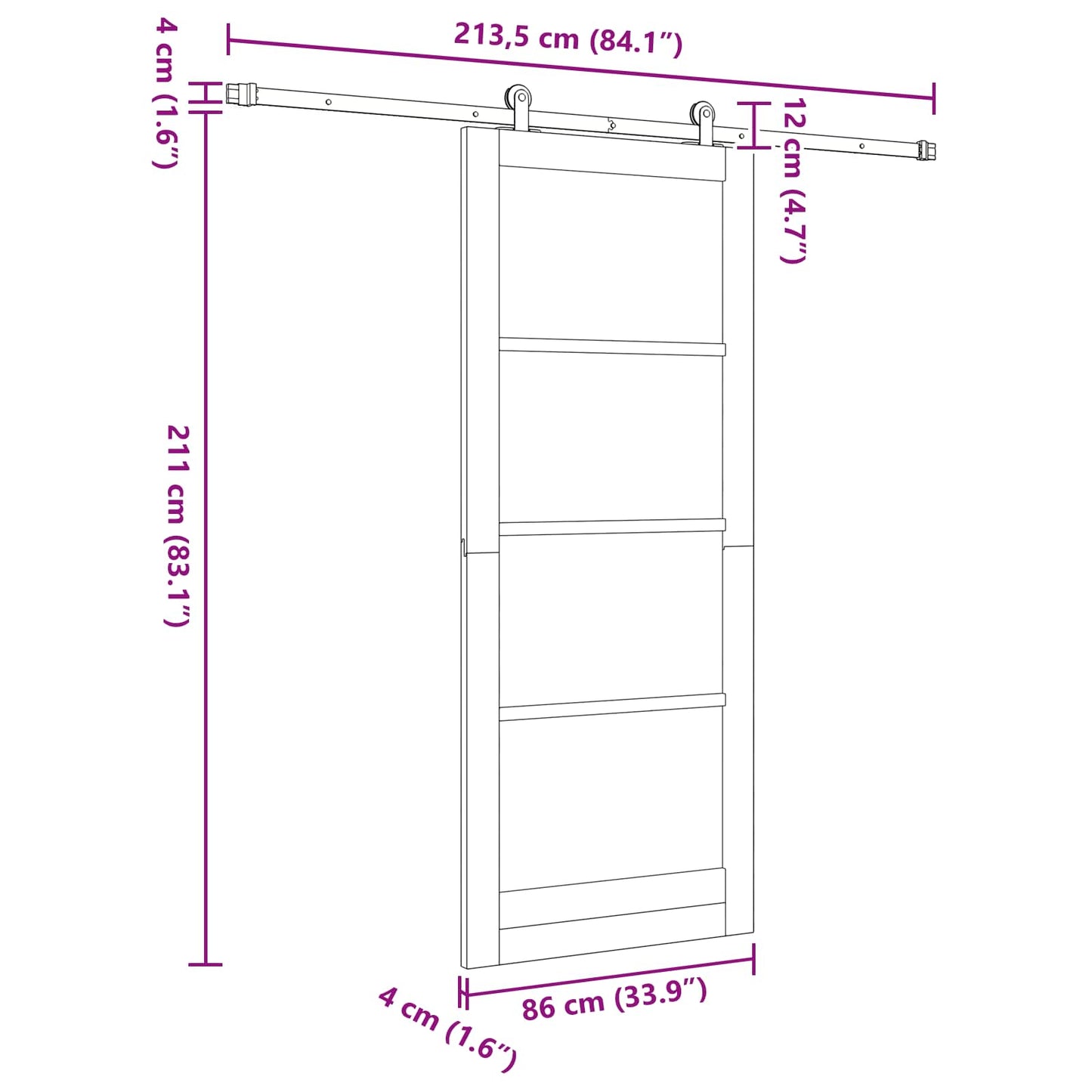 Csúszó ajtó ORKDAL Természetes 86 x 211 cm Tömör Fenyőfa