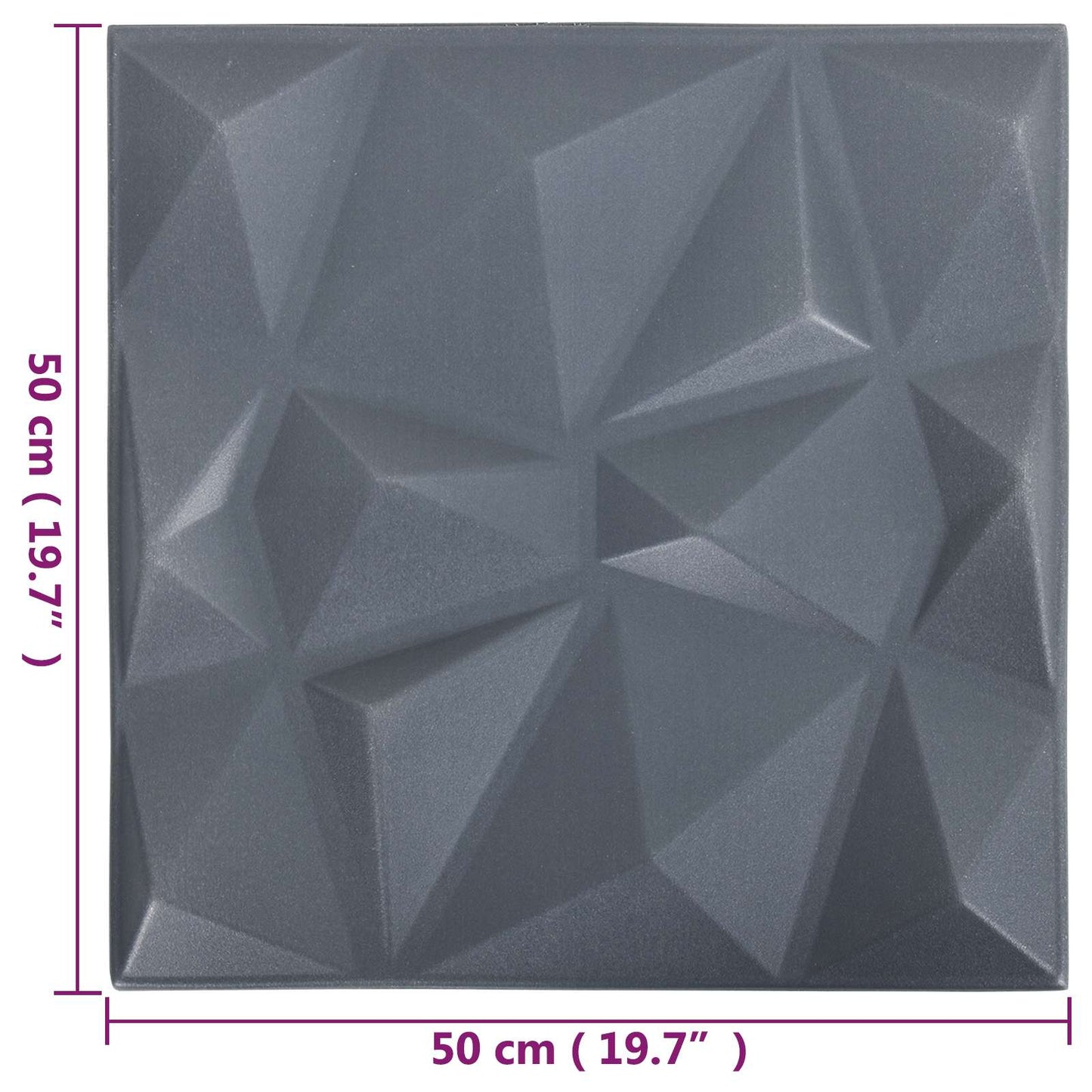 Fali panelek 12 pcs Gyémánt Szürke 50 x 50 cm XPS Hab