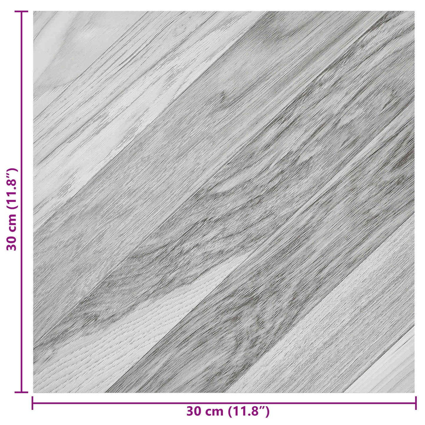 Öntapadós Padló Panelek 30,5 x 30,5 cm 20 pcs PVC Szürke Csíkos