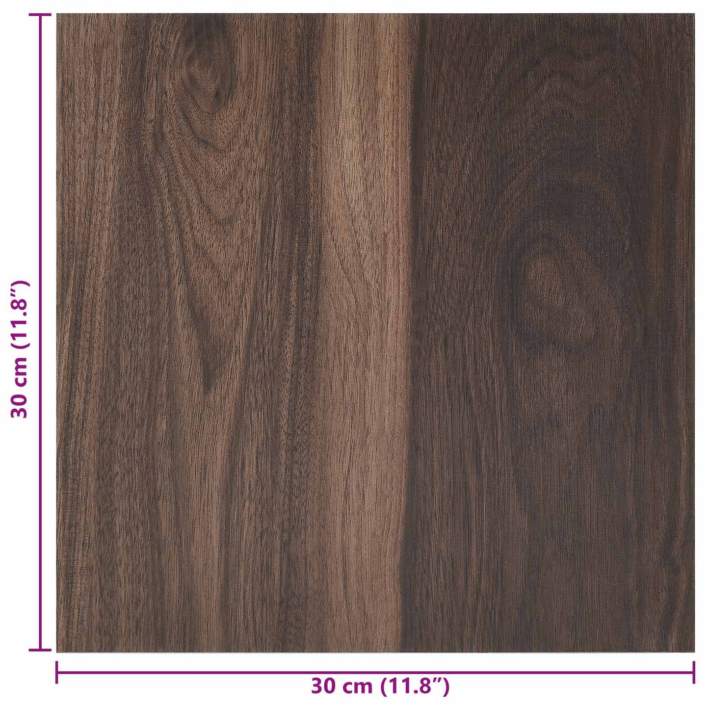 Öntapadós Padló Panelek 30,5 x 30,5 cm 20 pcs PVC Sötét Barna