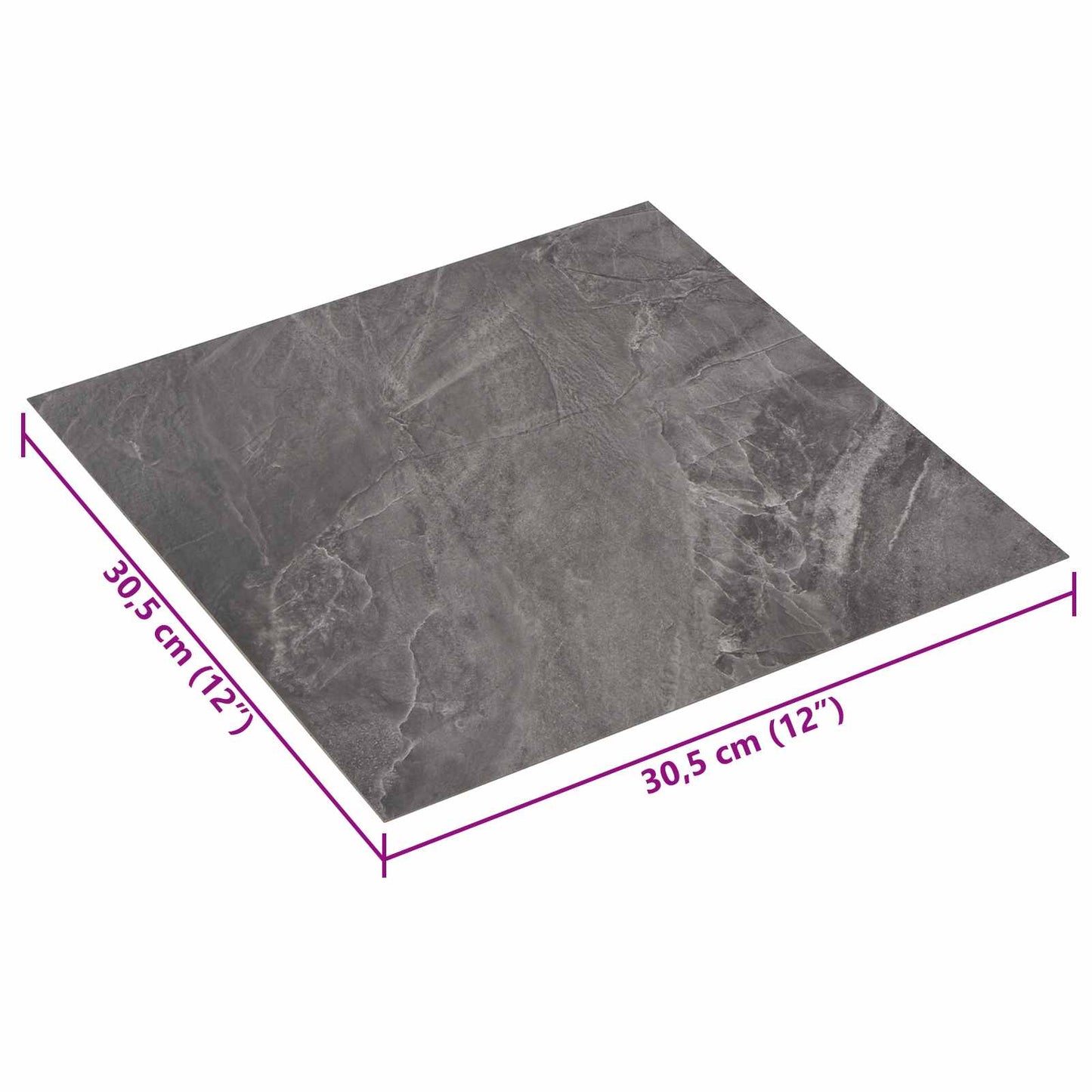 Öntapadós Padló Panelek 30,5 x 30,5 cm 20 pcs PVC Fekete