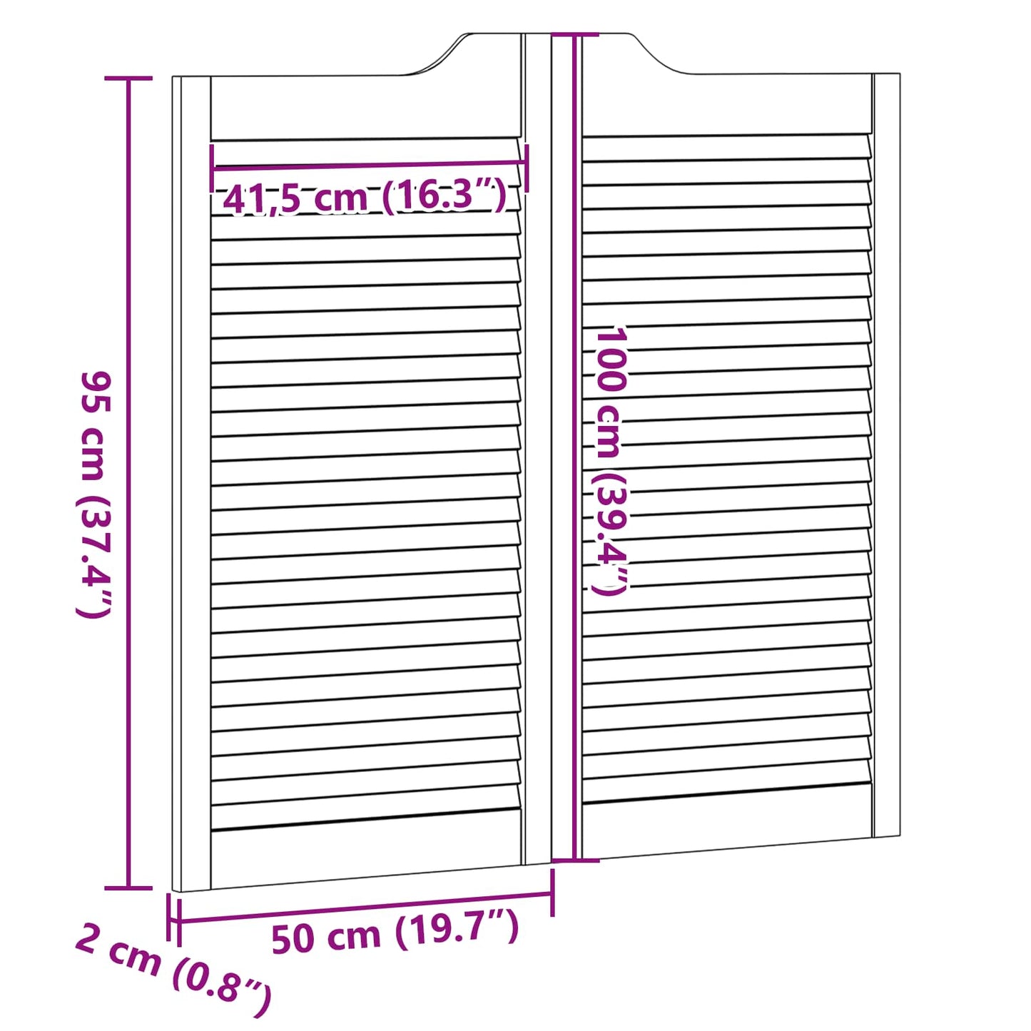 Lengő Ajtók Természetes 100 x 50 cm Tömör Fenyőfa