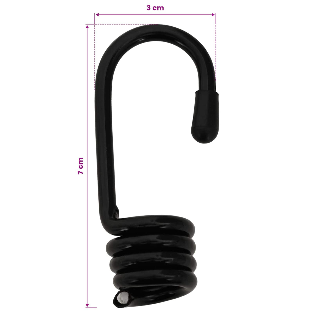 Bungee Kötél Horgokkal 8 mm Fekete PP és gumi