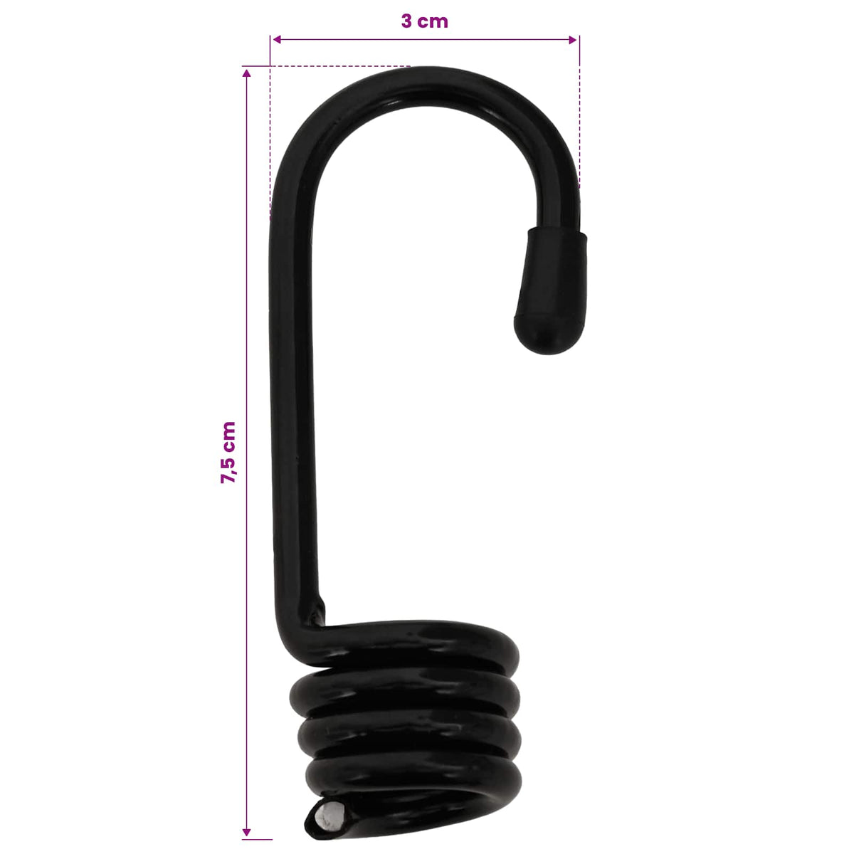 Bungee Kötél Horgokkal 10 mm Fekete PP és gumi