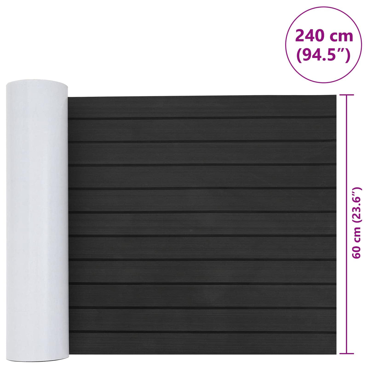 Csónak Szőnyeg Csíkos Sötét Szürke és Fekete 240 x 60 cm EVA
