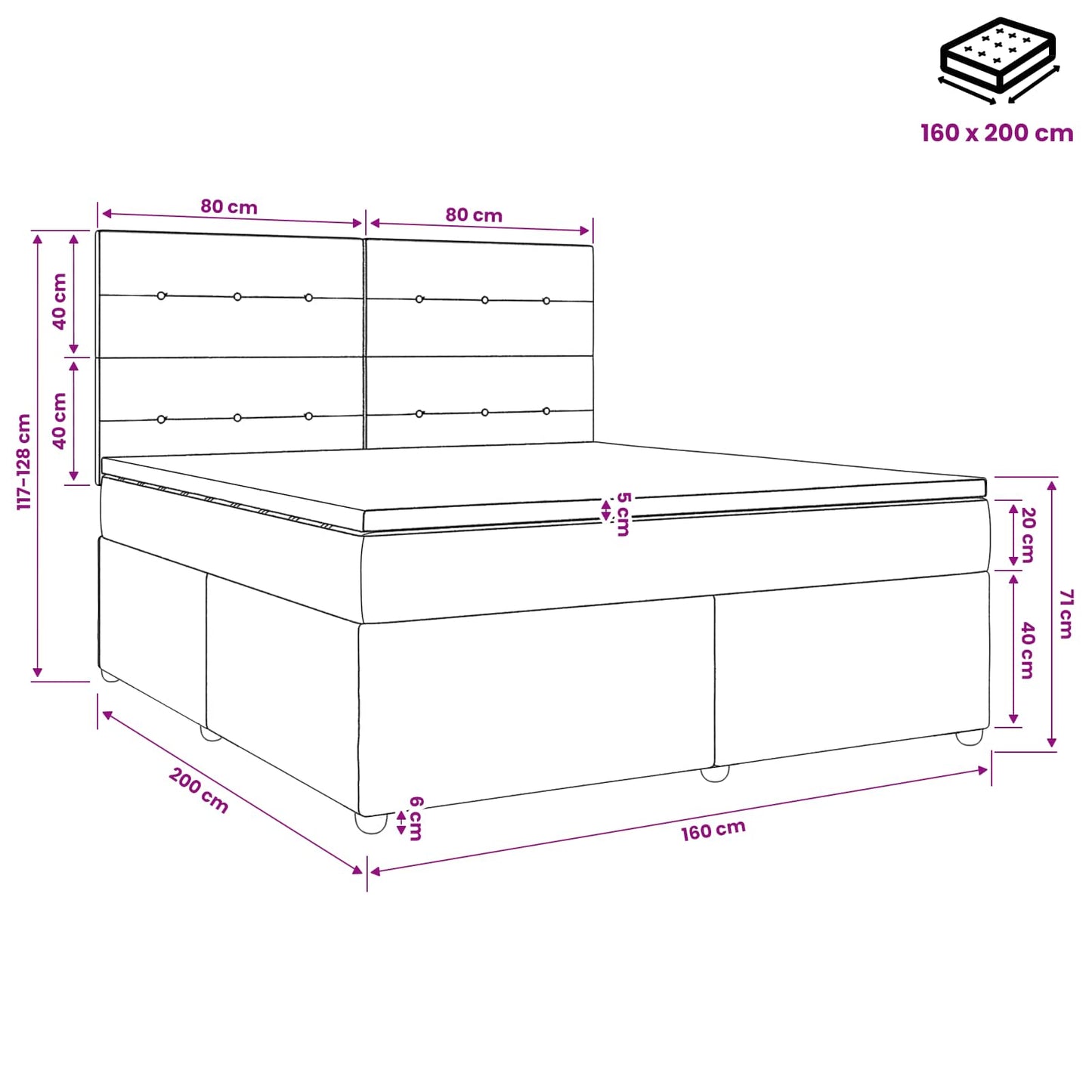 Boxspring ágy matraccal Sötétzöld 160 x 200 cm Bársony