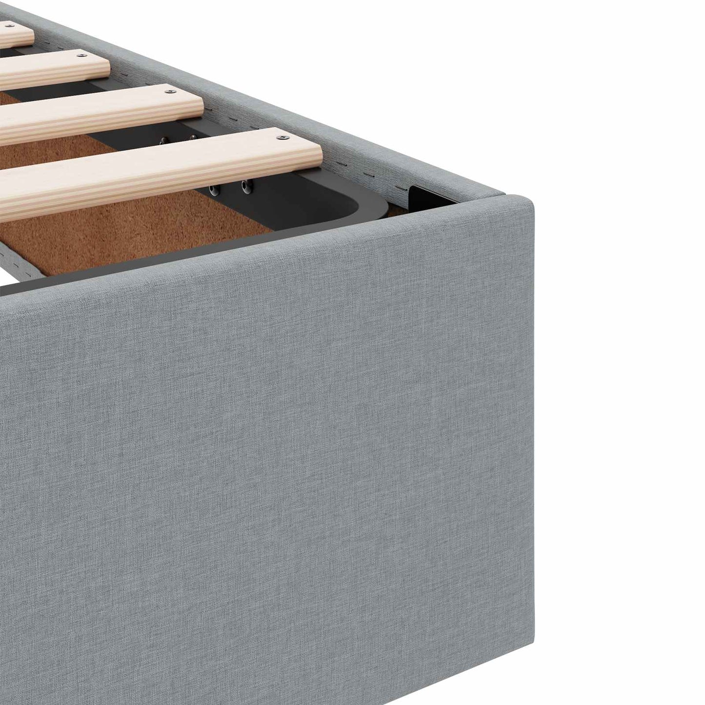 Ágy tárolóval és matraccal Világosszürke 140 x 190 cm szövet