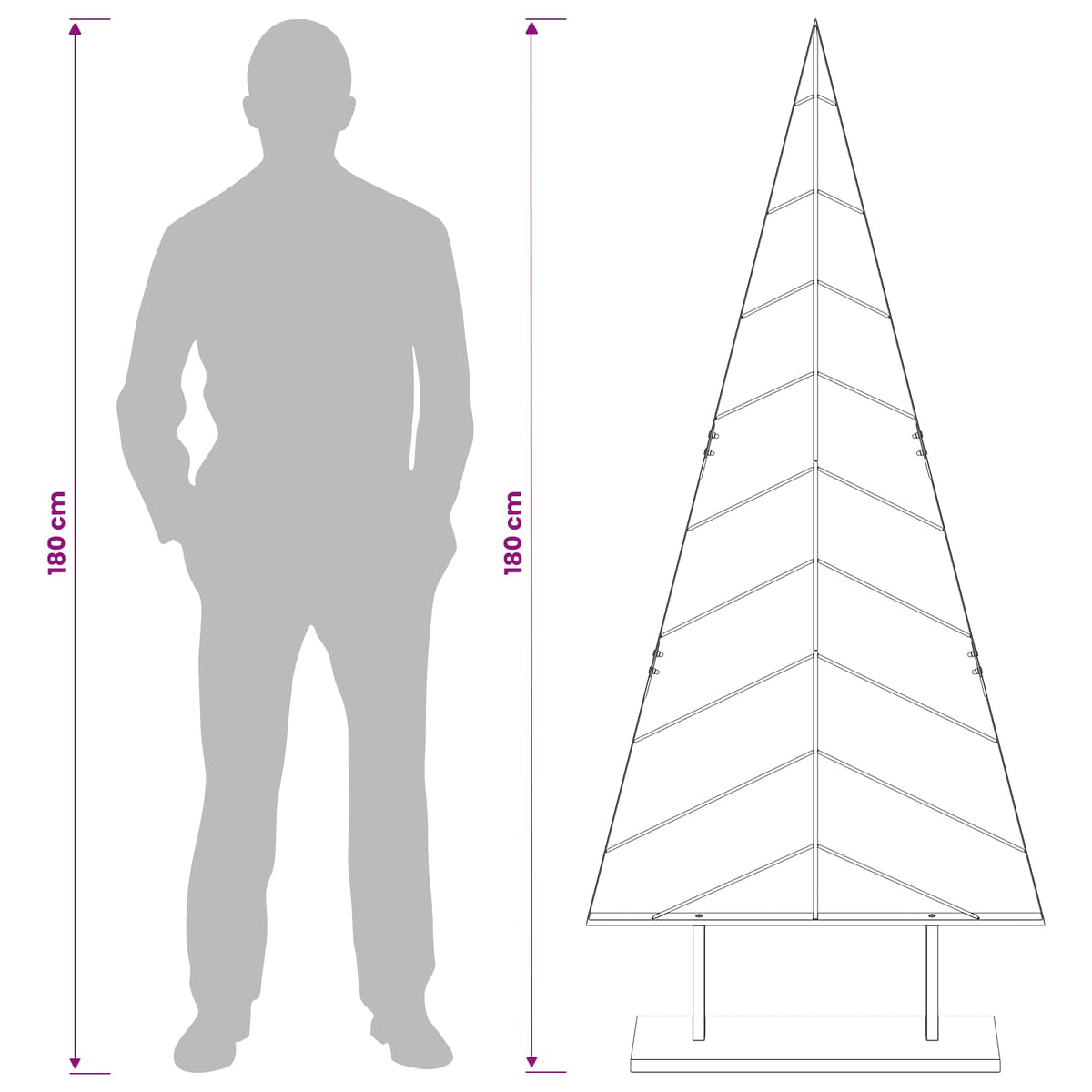 Fém karácsonyfa állvánnyal KUOPIO 180 cm Acél Arany