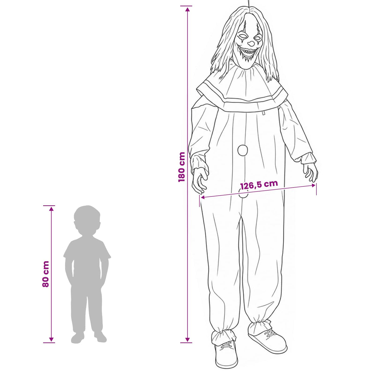 Rémisztő Halloween bohóc SPOOKA Sárga és Kék 126,5 x 180 cm
