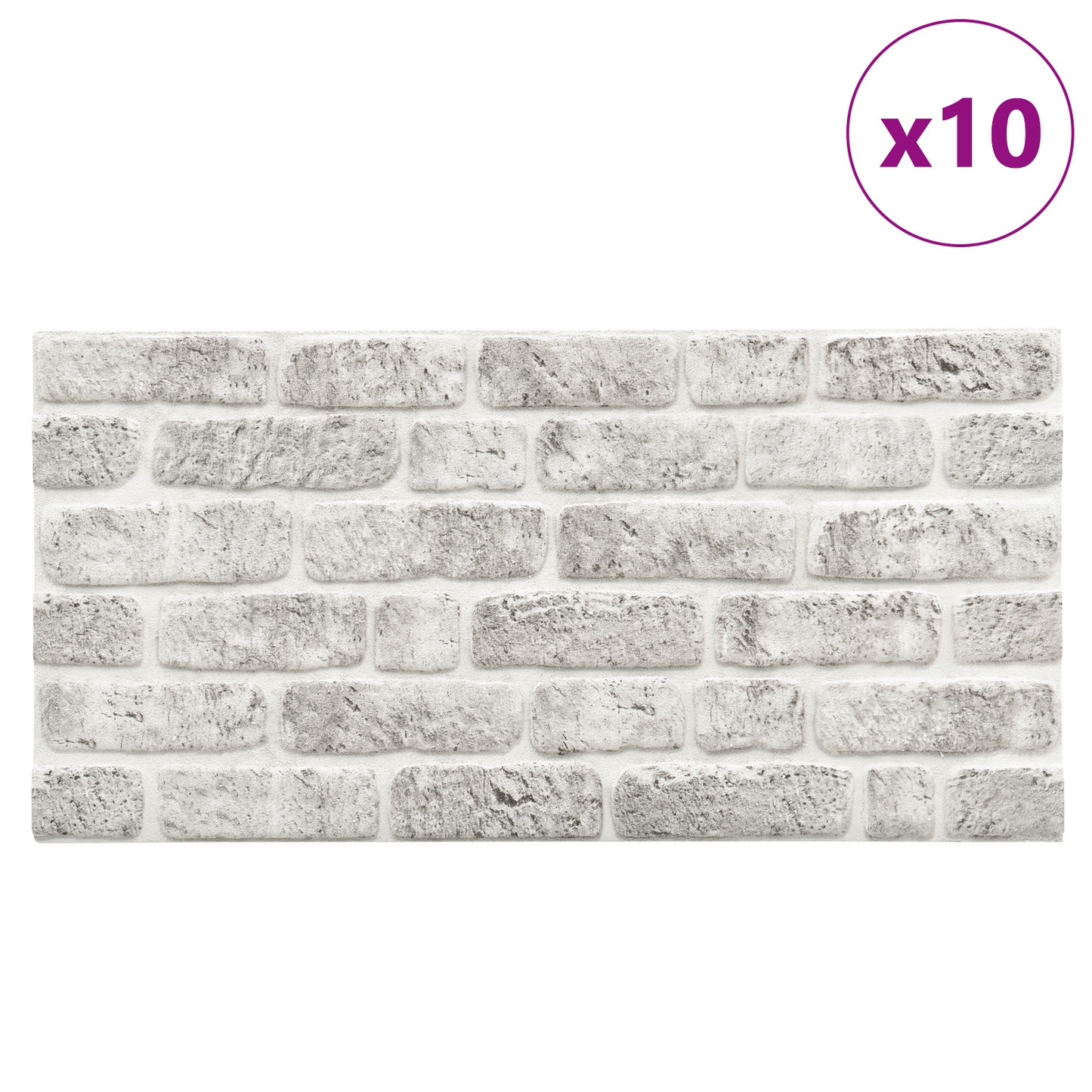 Fali panelek 10 pcs Világosszürke 100 x 50 cm EPS Hab