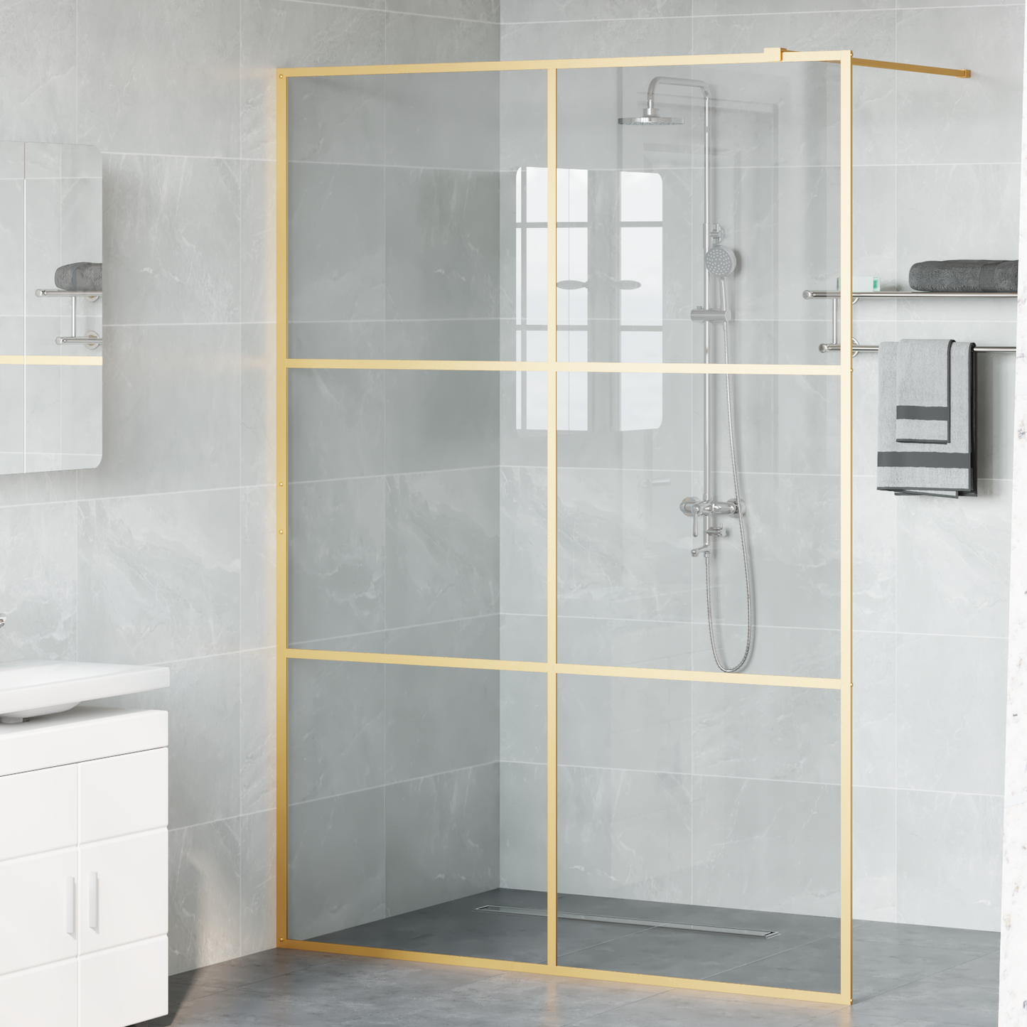 Walk-in zuhanyfal Arany 140 x 195 cm edzett üveg