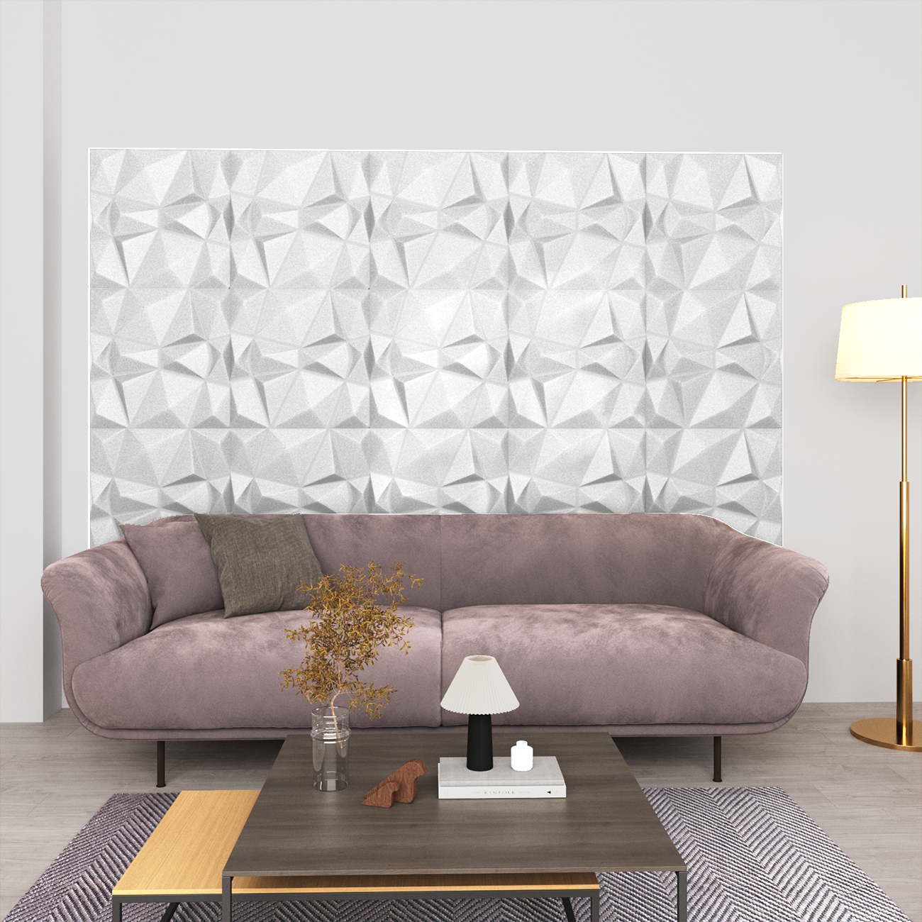 Fali panelek 12 pcs Gyémánt Fehér 50 x 50 cm XPS Hab