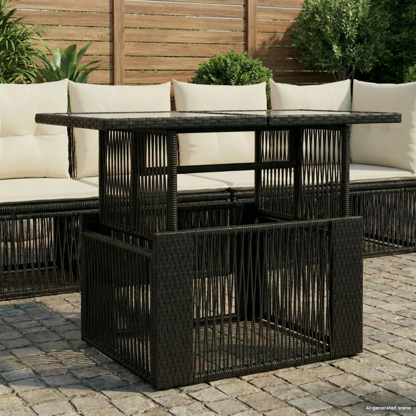 Kerti emelhető asztal Fekete 100 x 55 x 37 cm