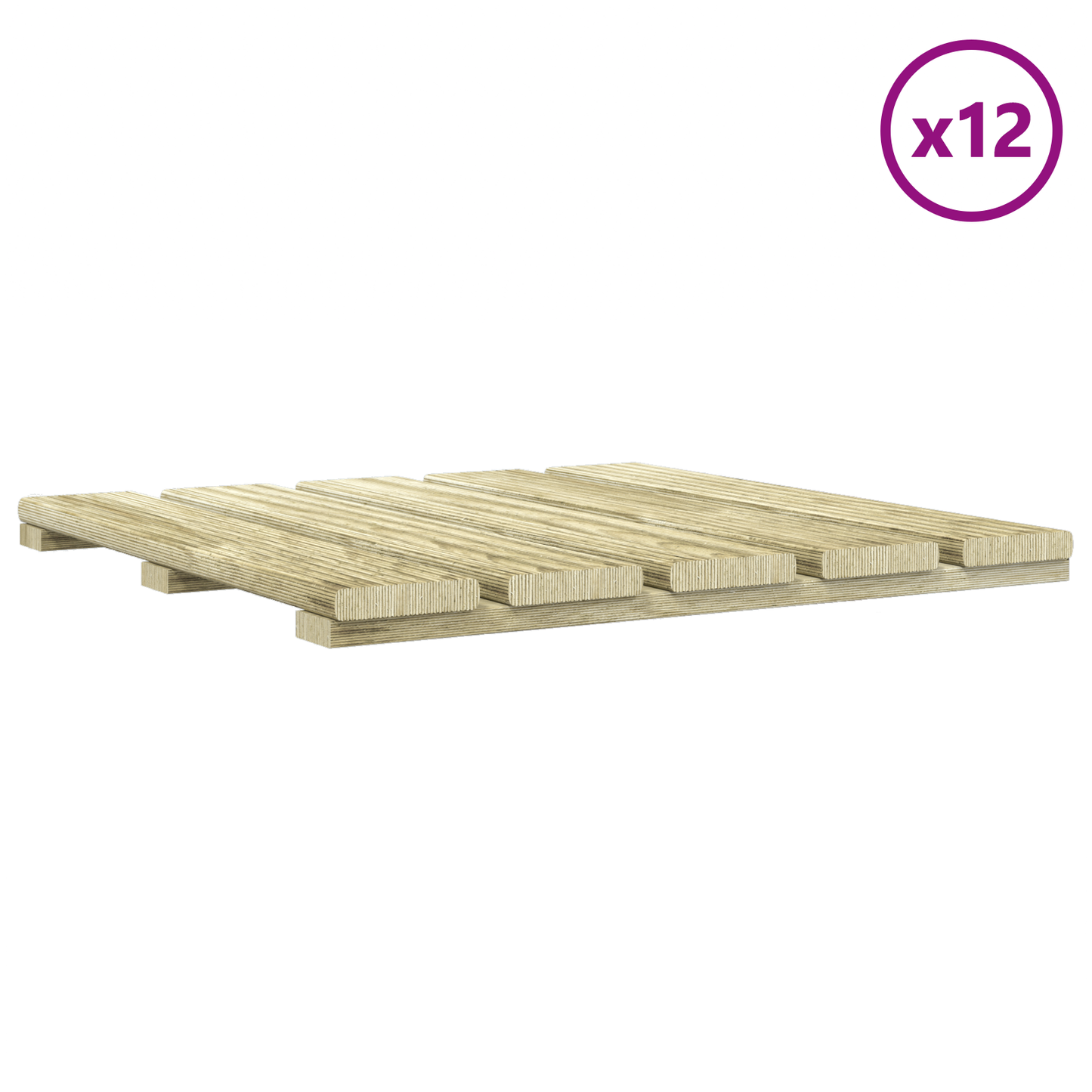 Faszegély járólap 12 pcs Zöld 50 x 50 cm Zöld Impregnált Fenyő