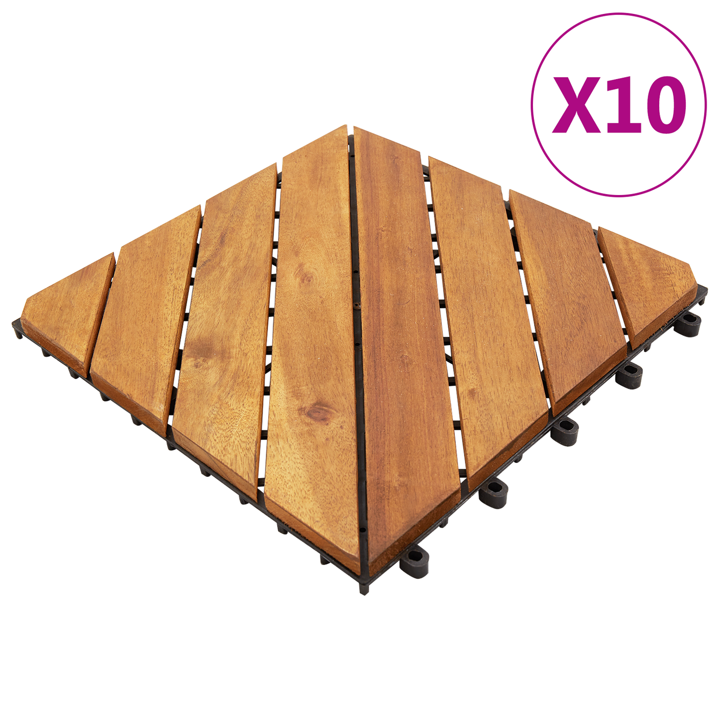 Faszegély járólap 10 pcs Barna 30 x 30 cm Akácfa