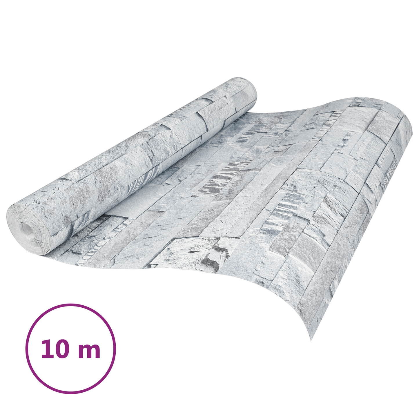 3D Kő Tapéta Világosszürke 10 x 0,53 m Nem Szőtt Szövet