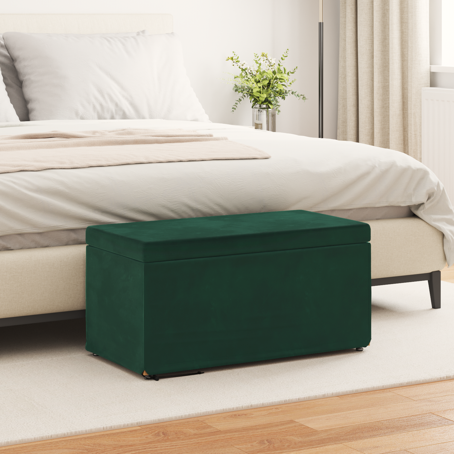 Zsámoly Sötétzöld 81 x 41 x 40 cm Bársony és Műanyag Fa