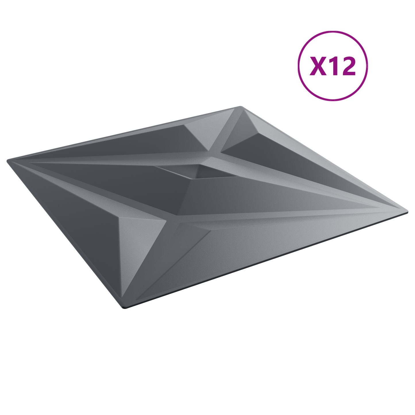 Fali panelek Csillag 12 pcs Csillag Szürke 50 x 50 cm XPS Hab