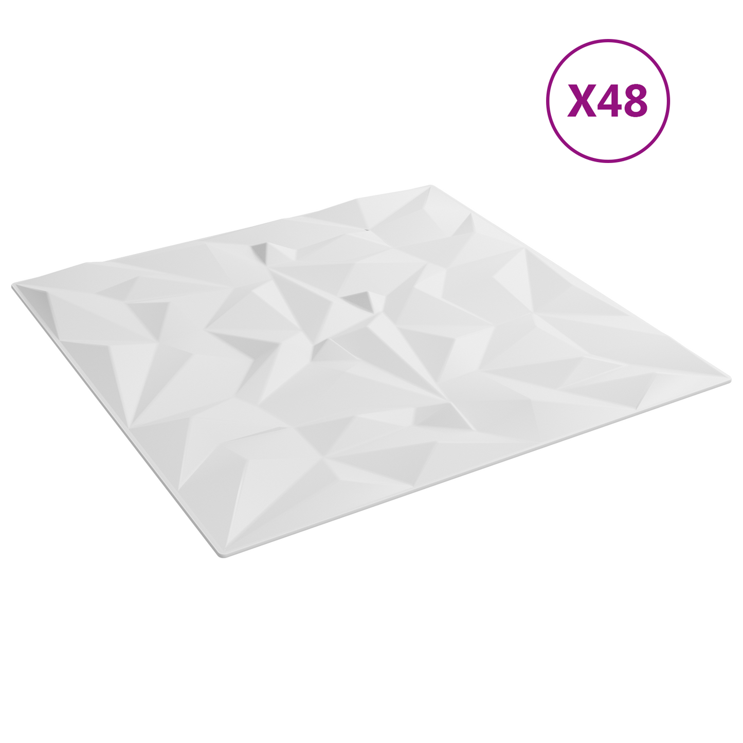 Fali panelek 48 pcs Fehér 50 x 50 cm XPS Hab