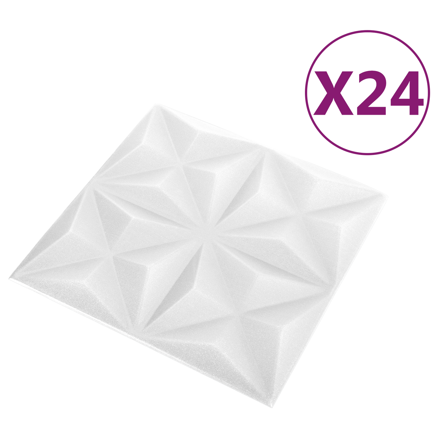 Fali panelek 24 pcs Origami Fehér 50 x 50 cm XPS Hab