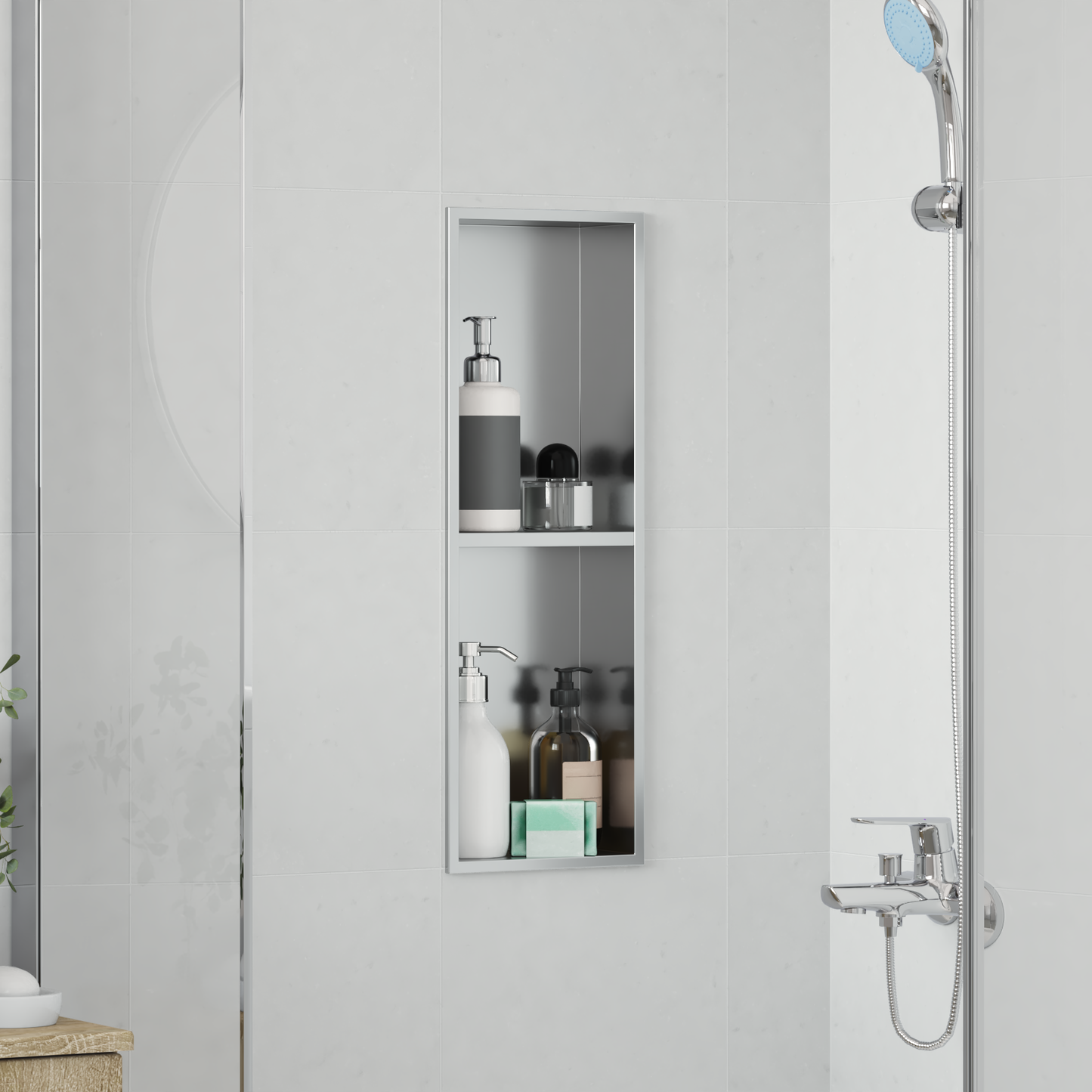 Zuhany Niche Ezüst 60 x 20 x 9,5 cm Rozsdamentes acél