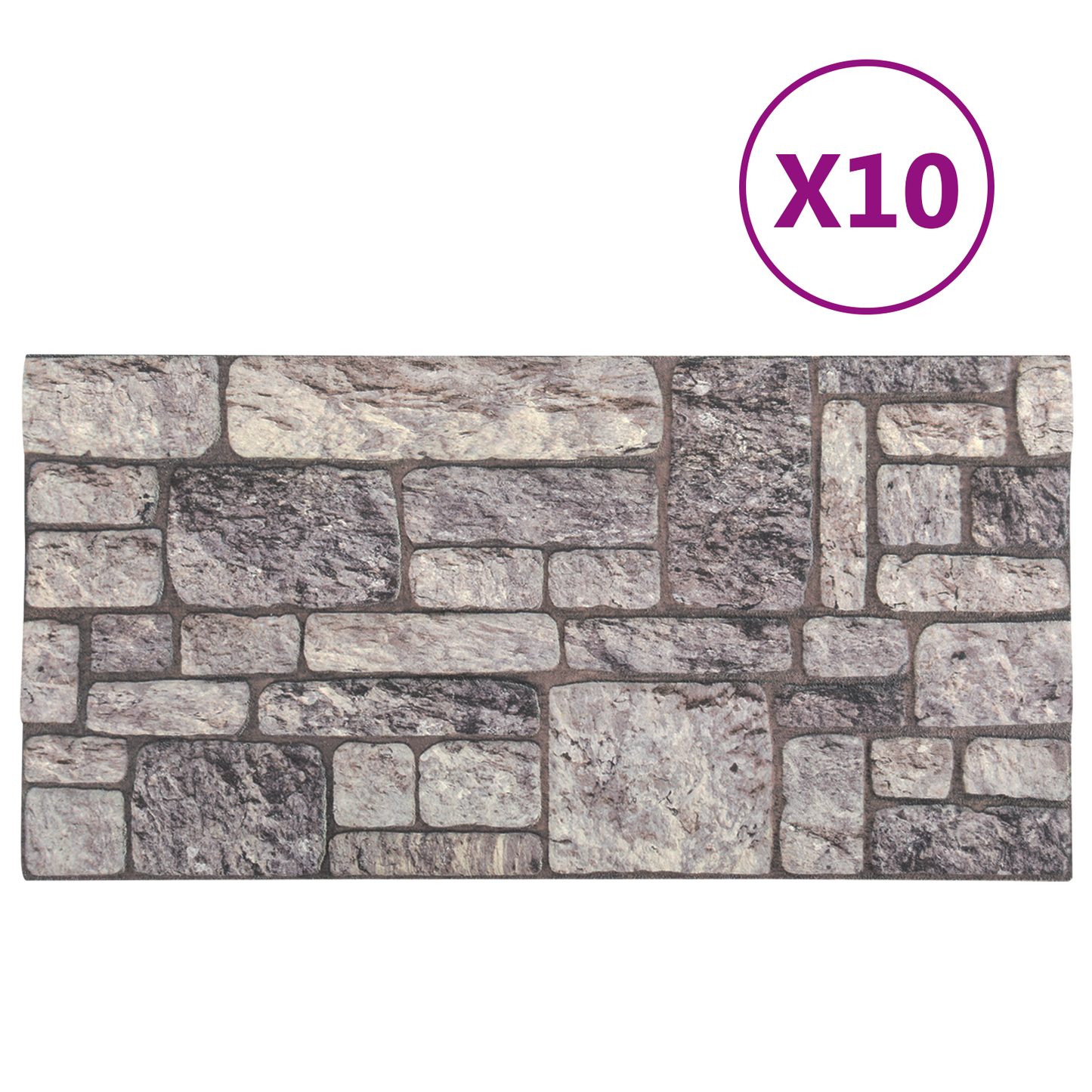 Fali panelek 10 pcs Szürke és Fehér 100 x 50 cm EPS Hab