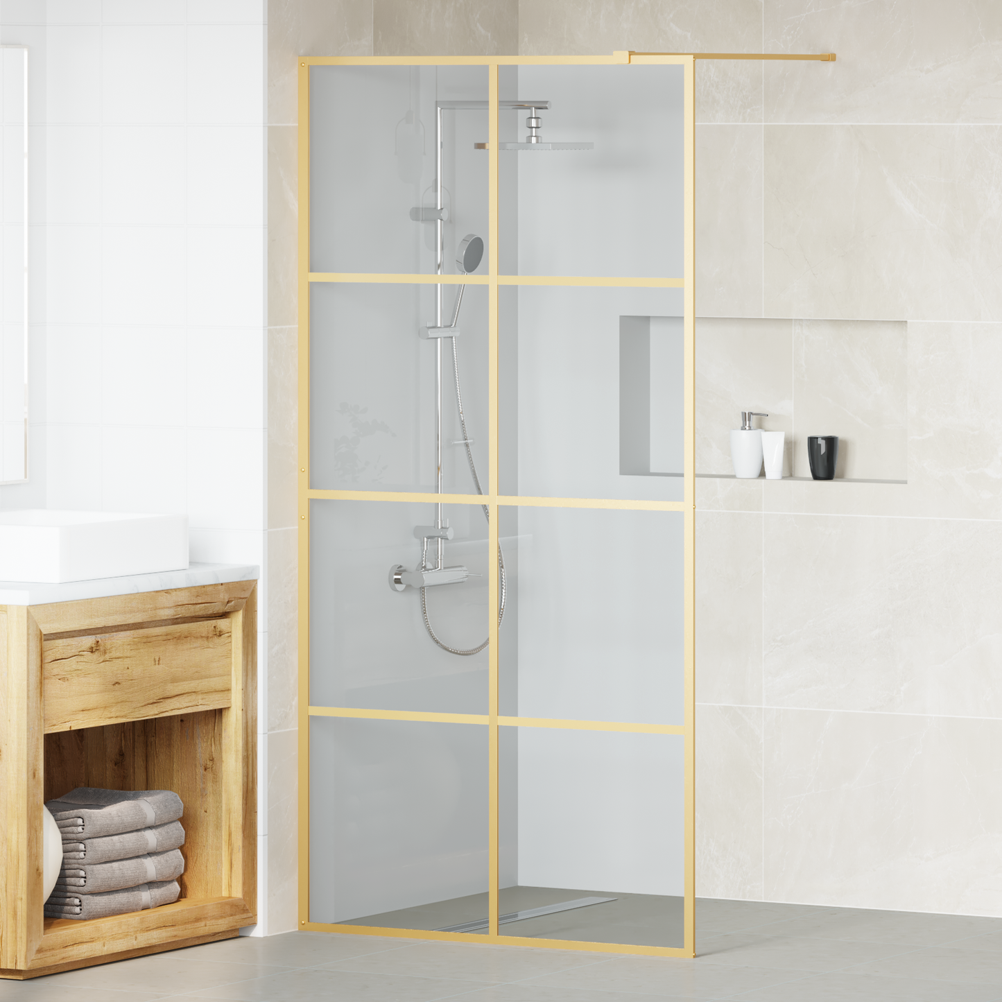 Walk-in zuhanyfal Arany 100 x 195 cm edzett üveg