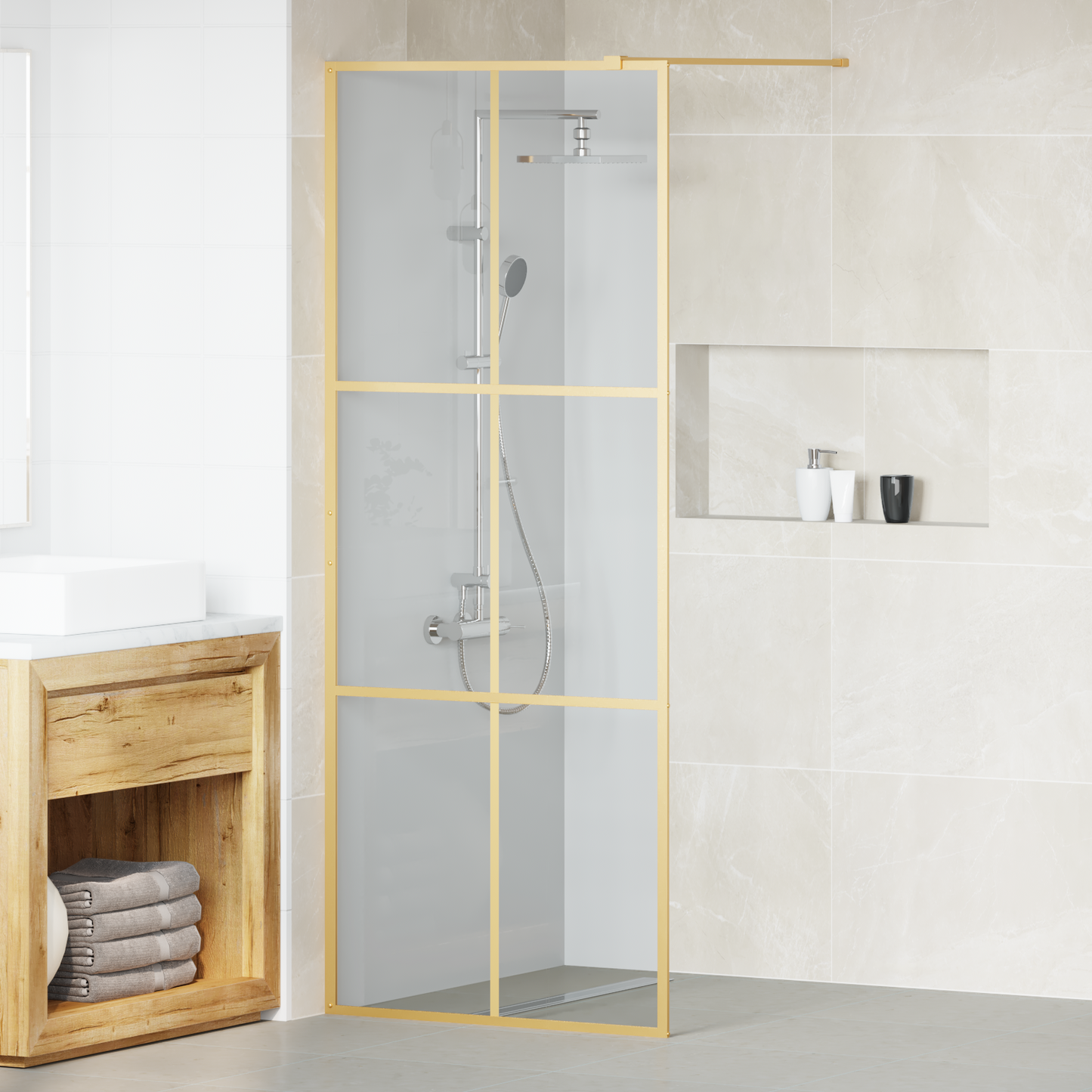 Walk-in zuhanyfal Arany 80 x 195 cm edzett üveg